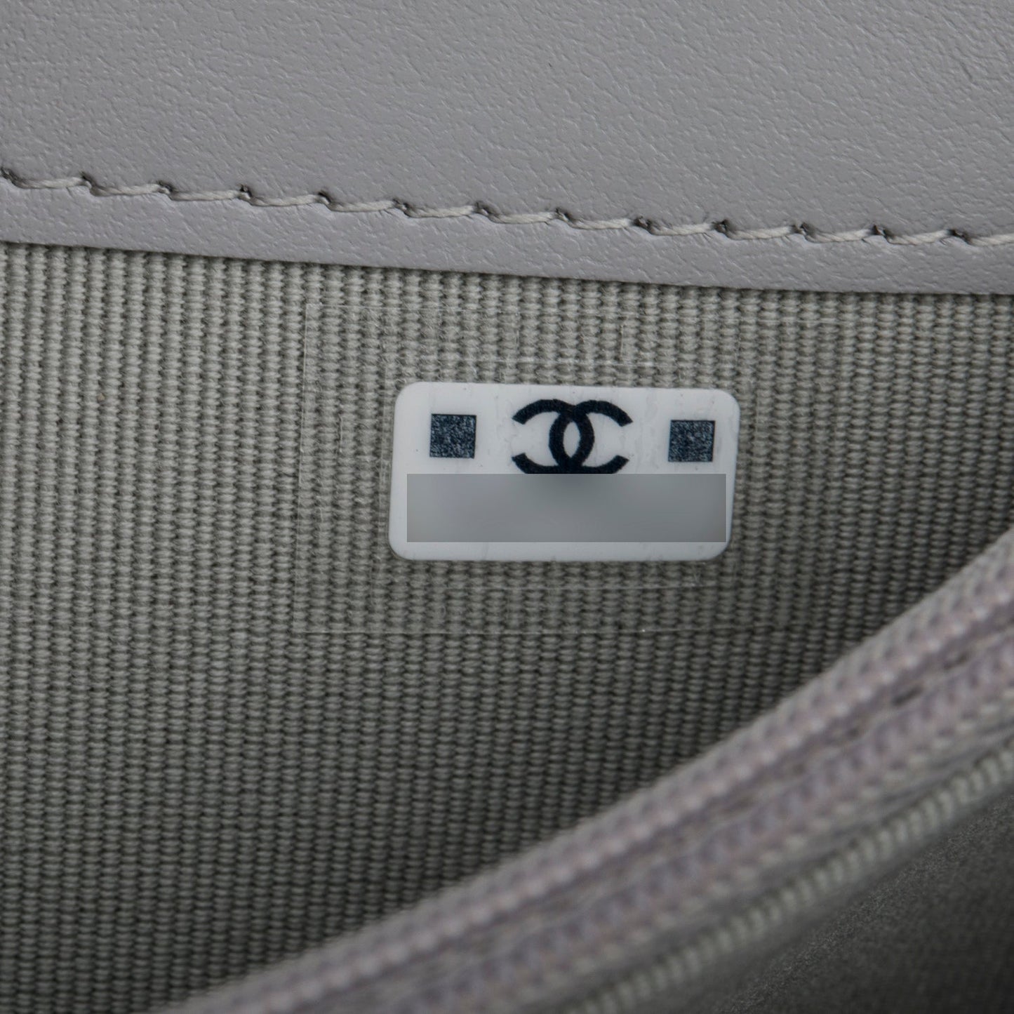 Chanel Grey Shiny Calfskin Leather Classic Small Flap Wallet