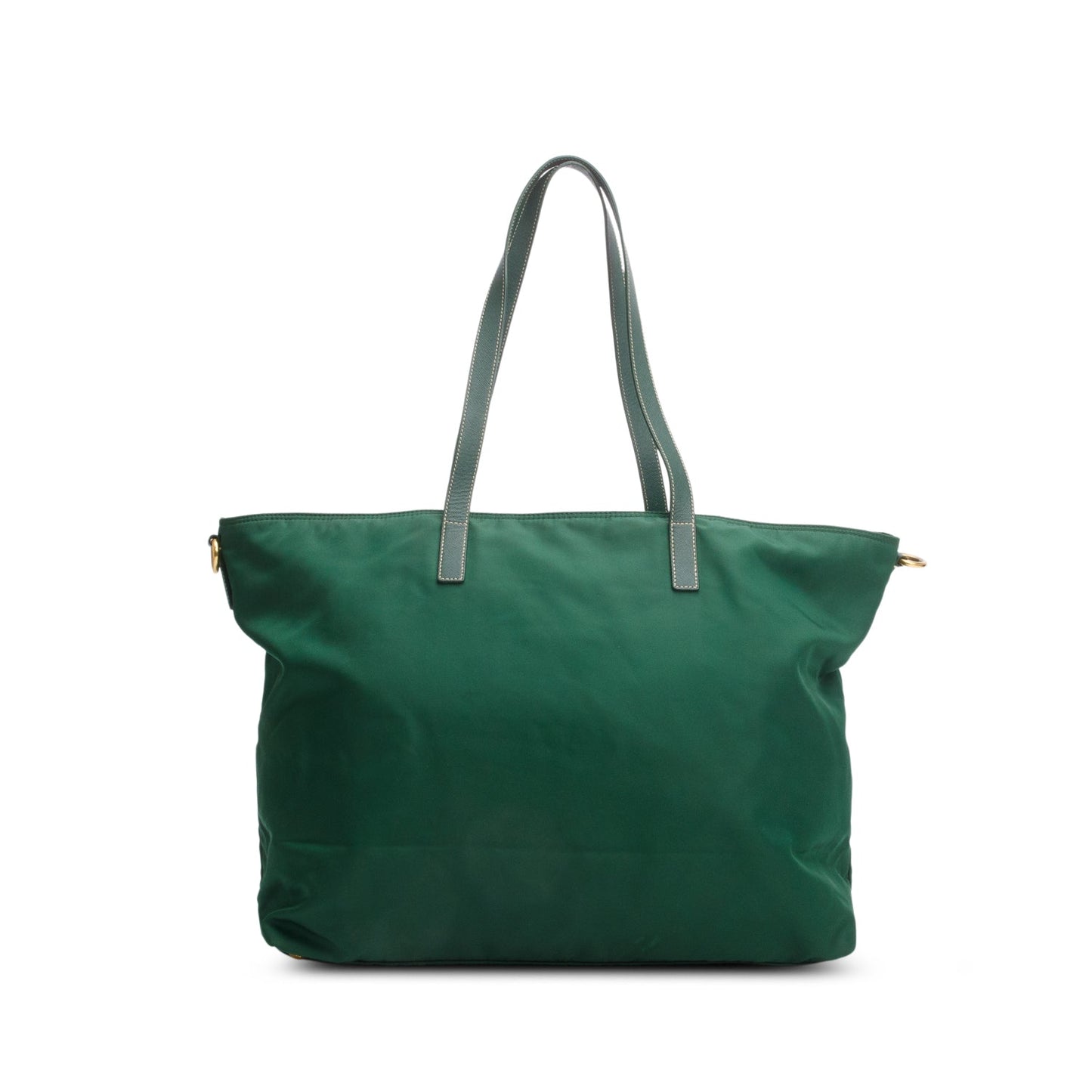 Prada Green Saffiano-Trimmed Tessuto Nylon Tote
