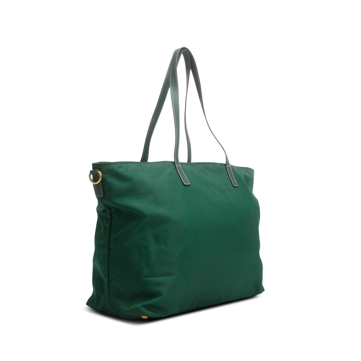 Prada Green Saffiano-Trimmed Tessuto Nylon Tote