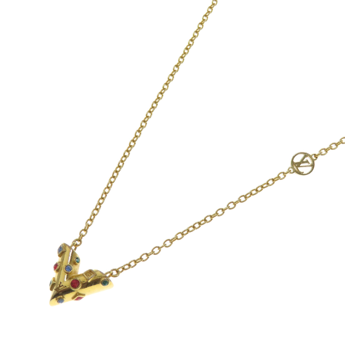 LOUIS VUITTON Necklace M68920 metallic gold Collier Essential V Planet Women