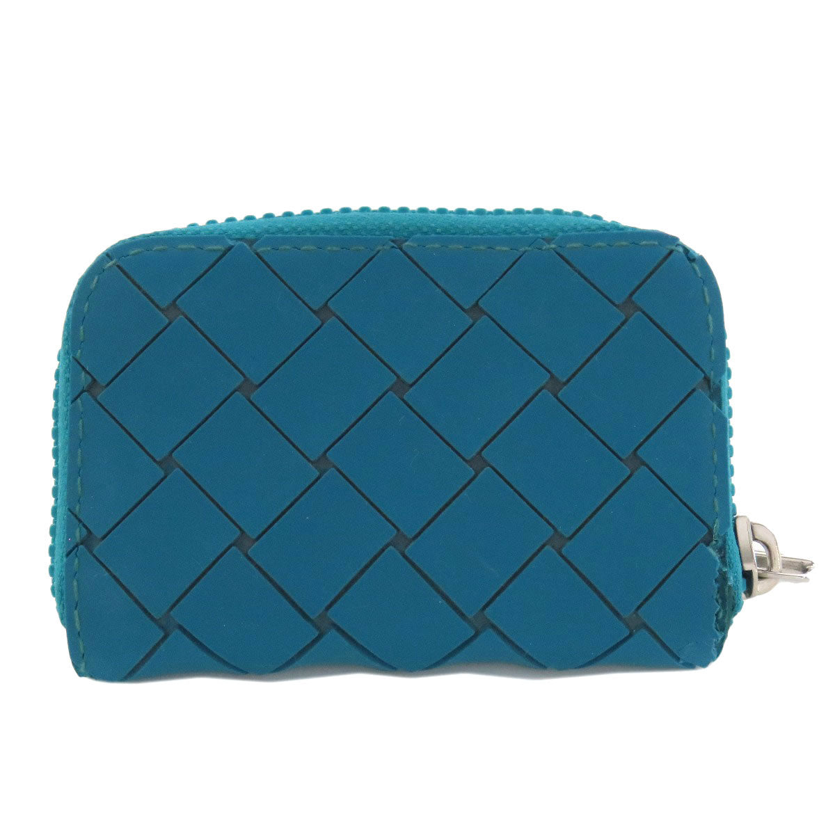 BOTTEGAVENETA Coin case rubber Turquoise INTRECCIATO Women