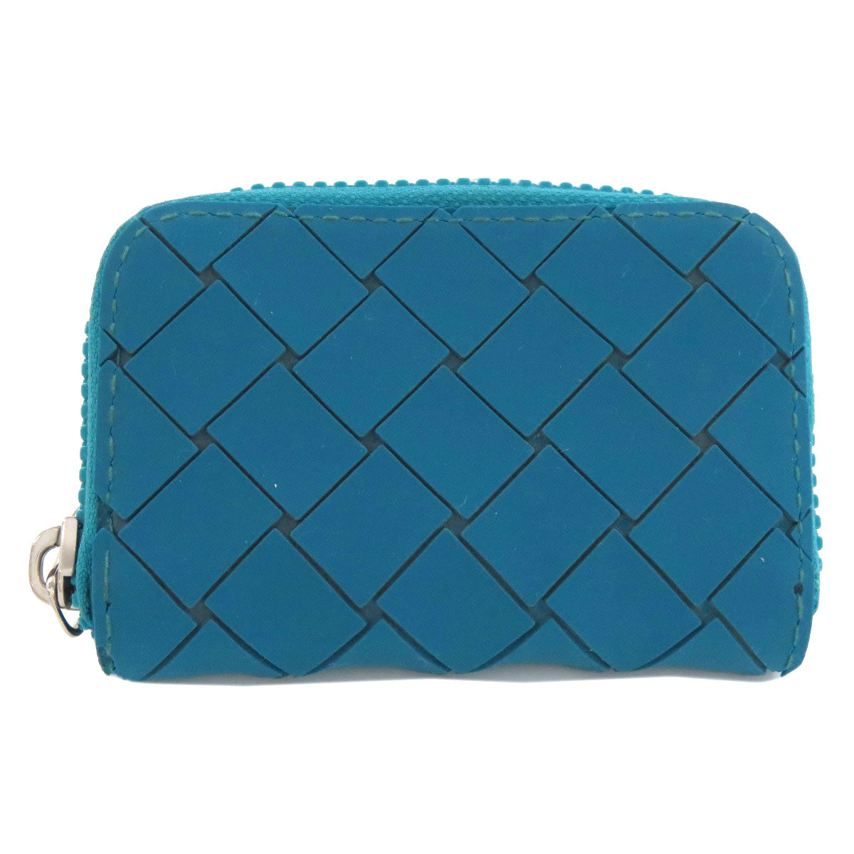 BOTTEGAVENETA Coin case rubber Turquoise INTRECCIATO Women