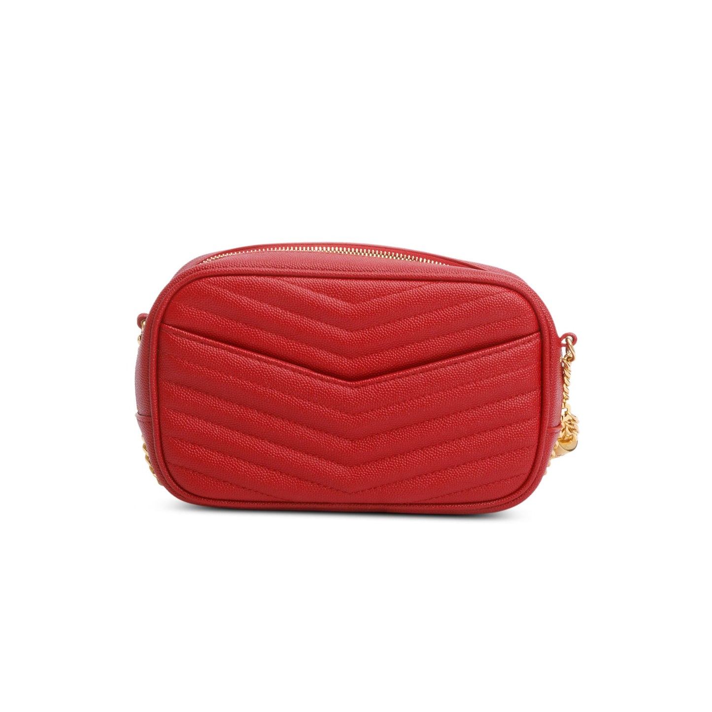 Saint Laurent Red Quilted Calfskin Matelasse Leather Mini Lou Camera Bag
