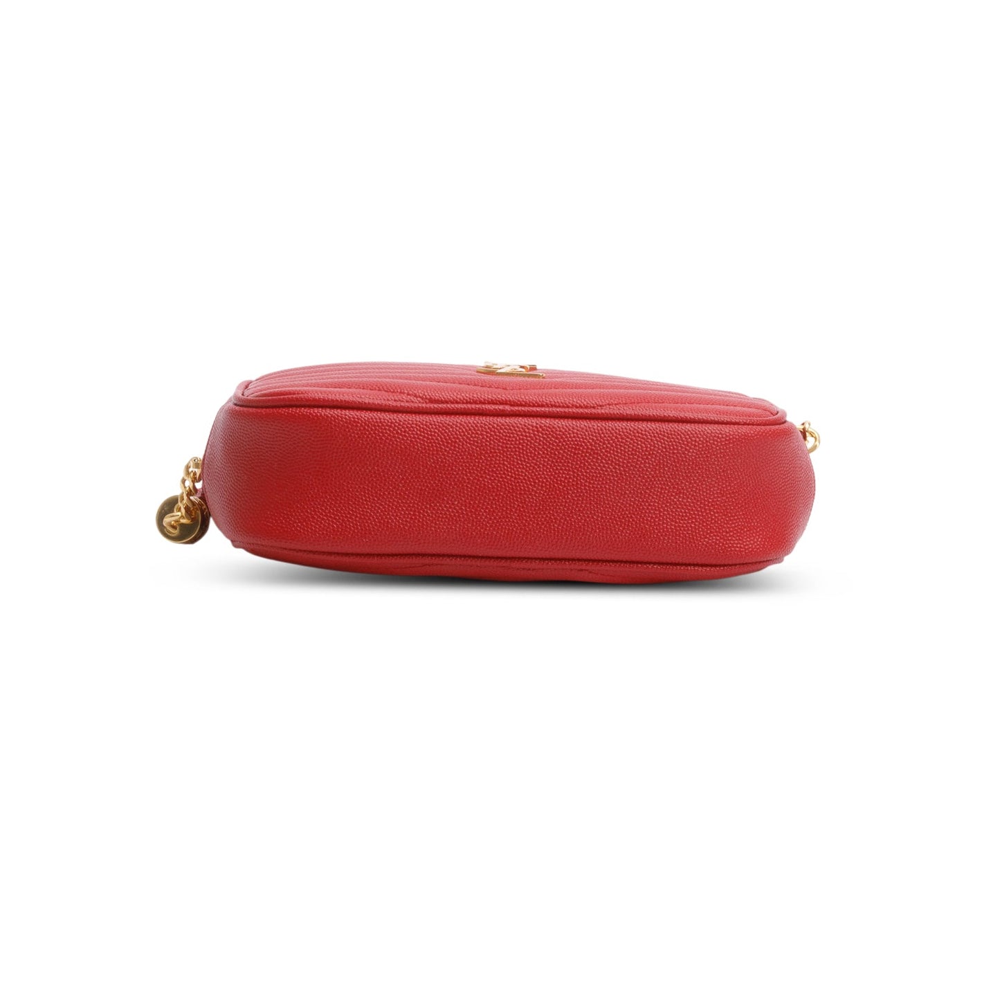 Saint Laurent Red Quilted Calfskin Matelasse Leather Mini Lou Camera Bag