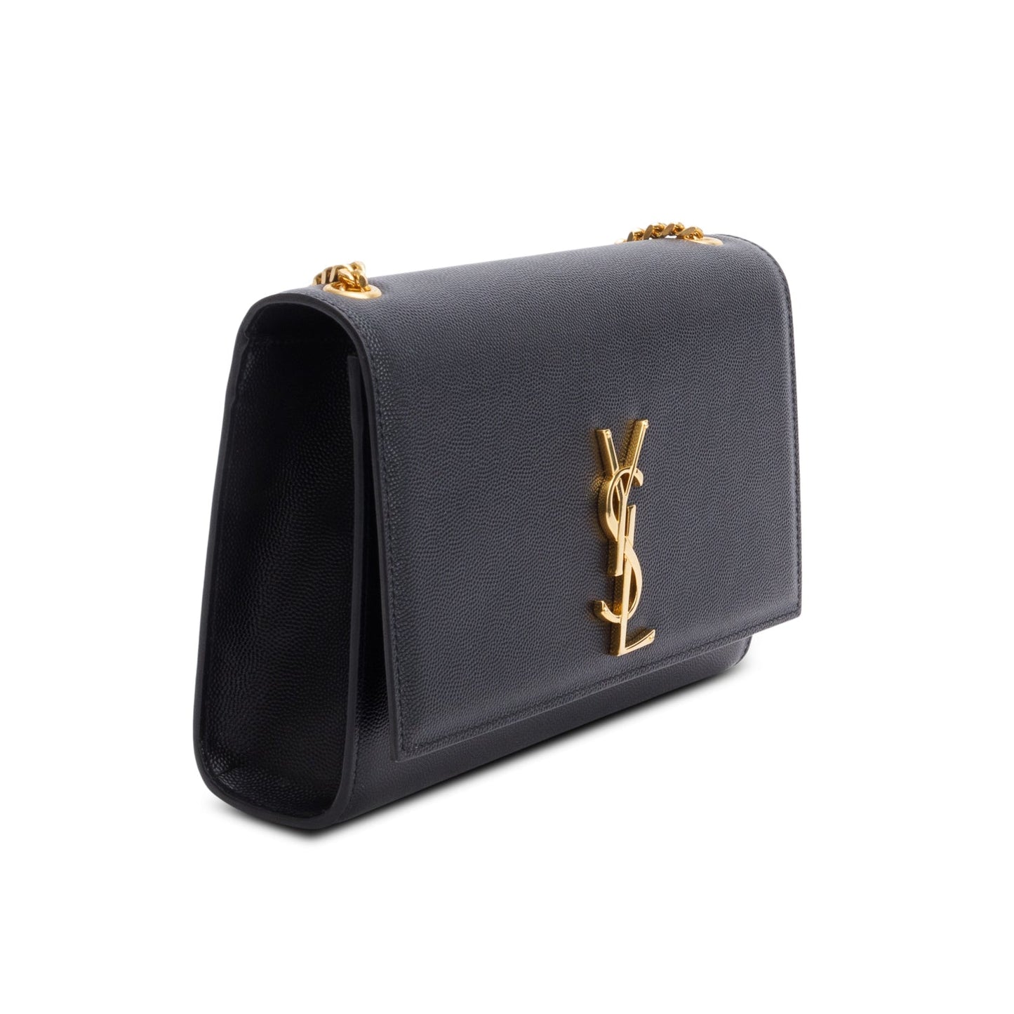Saint Laurent Black Grain De Poudre Medium Kate Bag