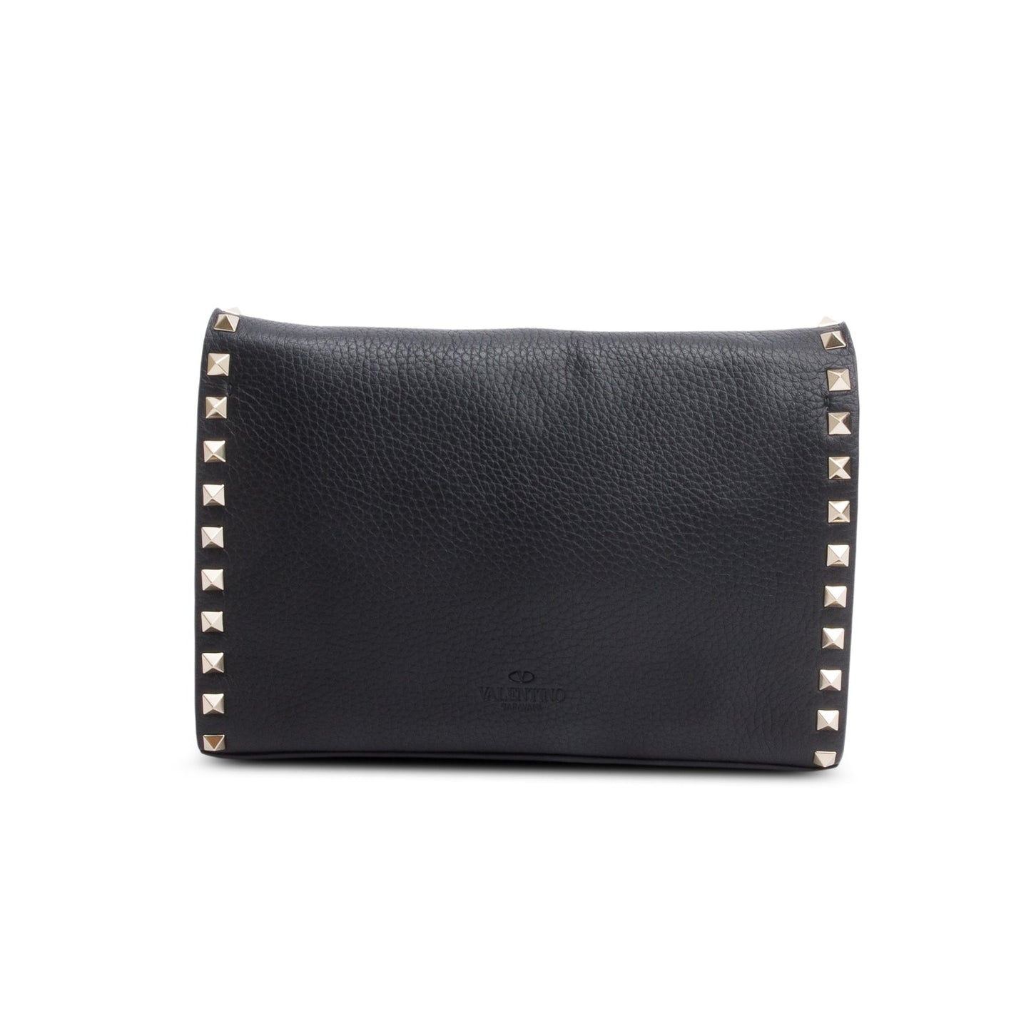 Valentino Black Small Rockstud Grainy Calfskin Crossbody Bag