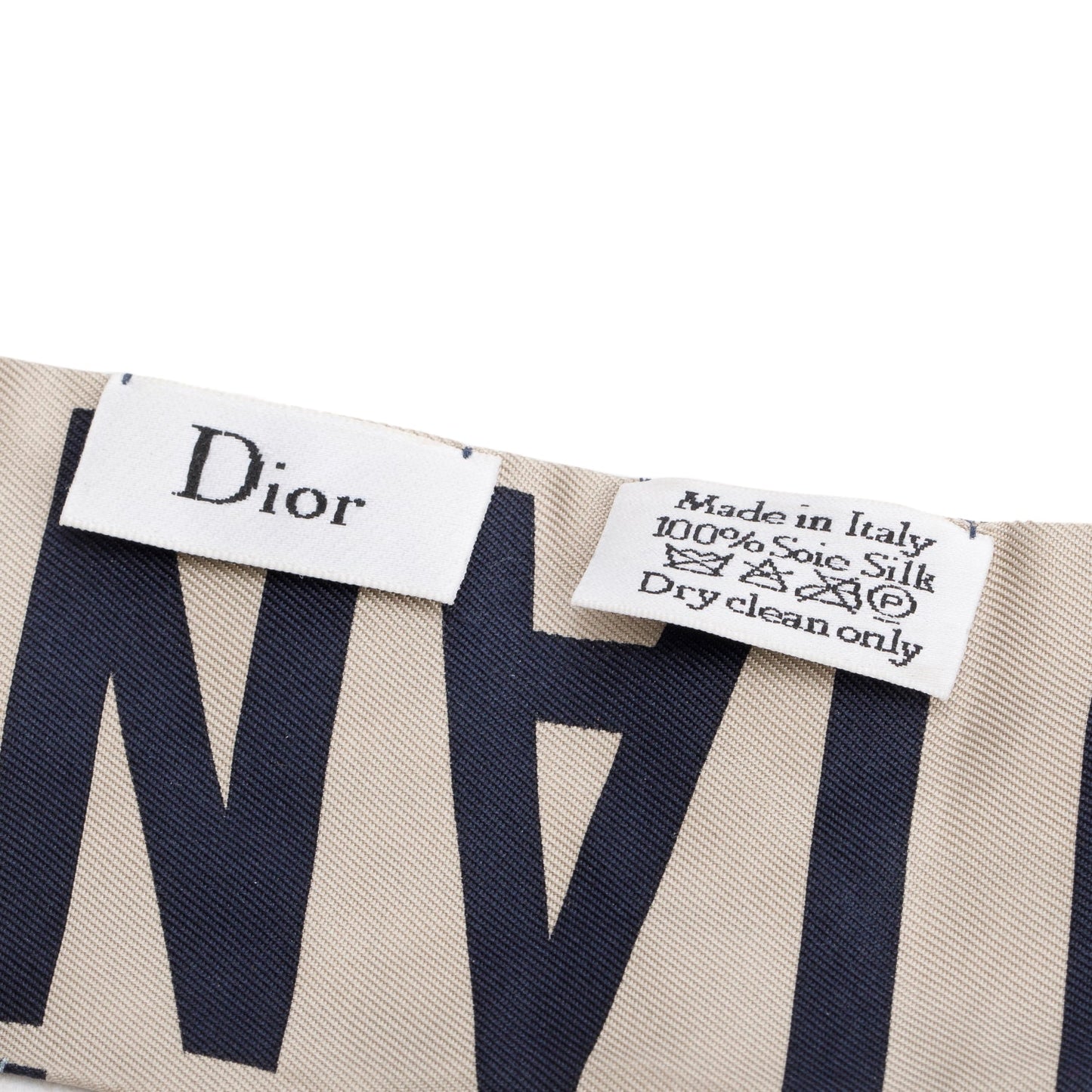 Christian Dior Navy Mitzah Silk Twilly Scarf