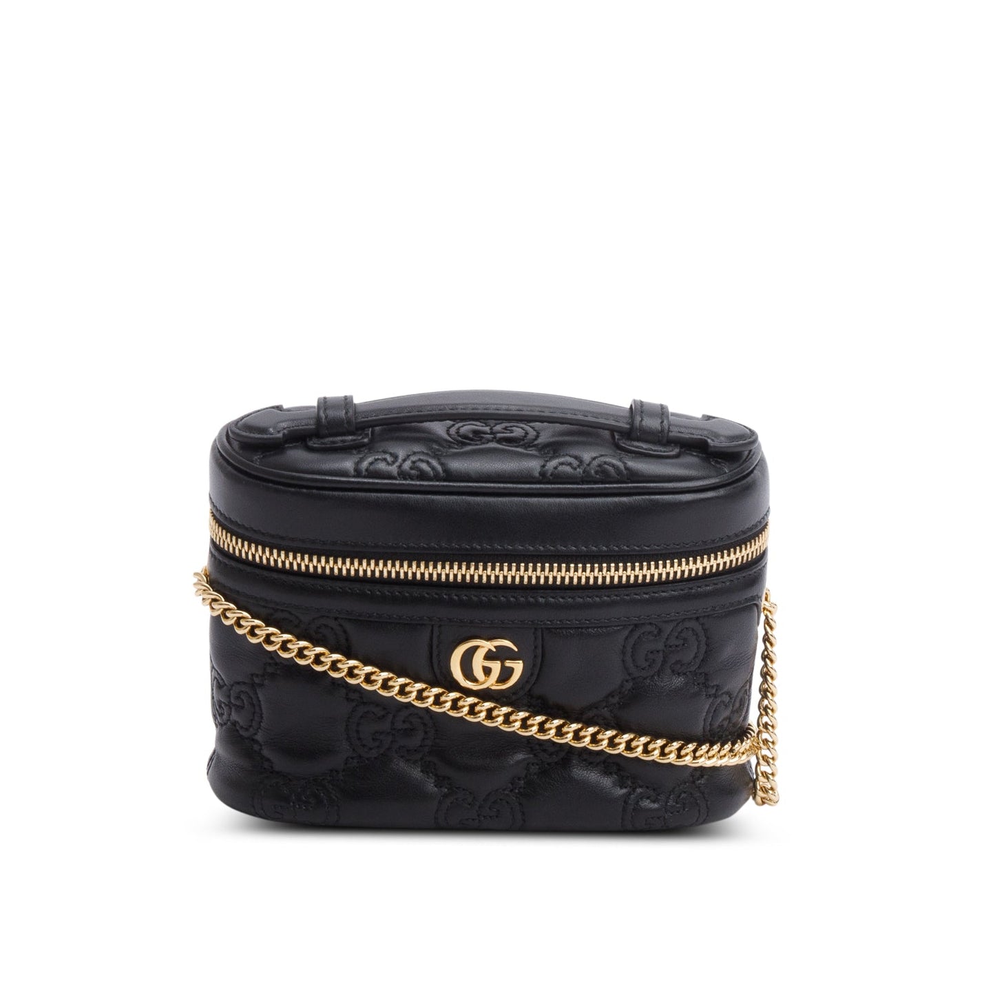 Gucci Black GG Matelasse Leather Mini Top Handle Bag