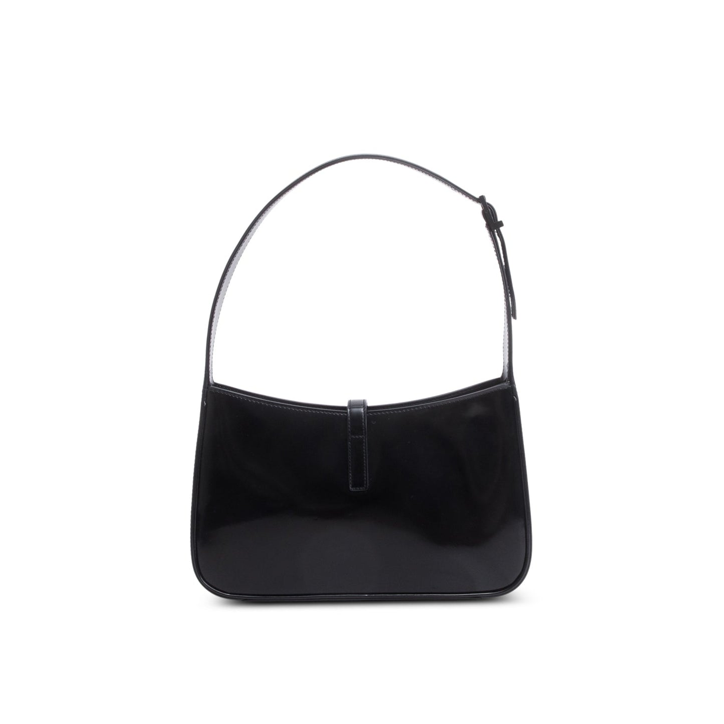 Saint Laurent 2023 Black Patent Leather Monogram Le 5 A 7 Hobo Bag