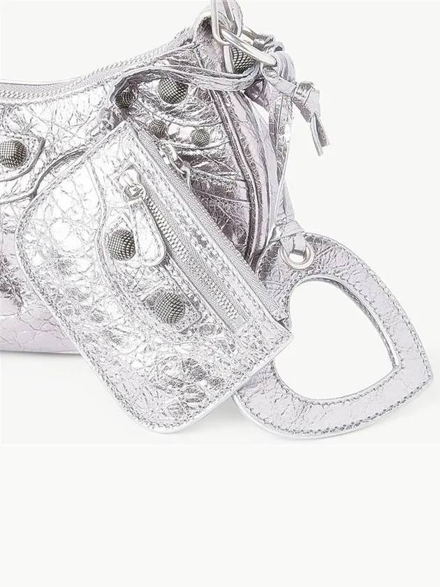 Luxury Balenciaga Trending 2025 WoMen's Le Cagole XS Chain Metal Shoulder Bag Silver