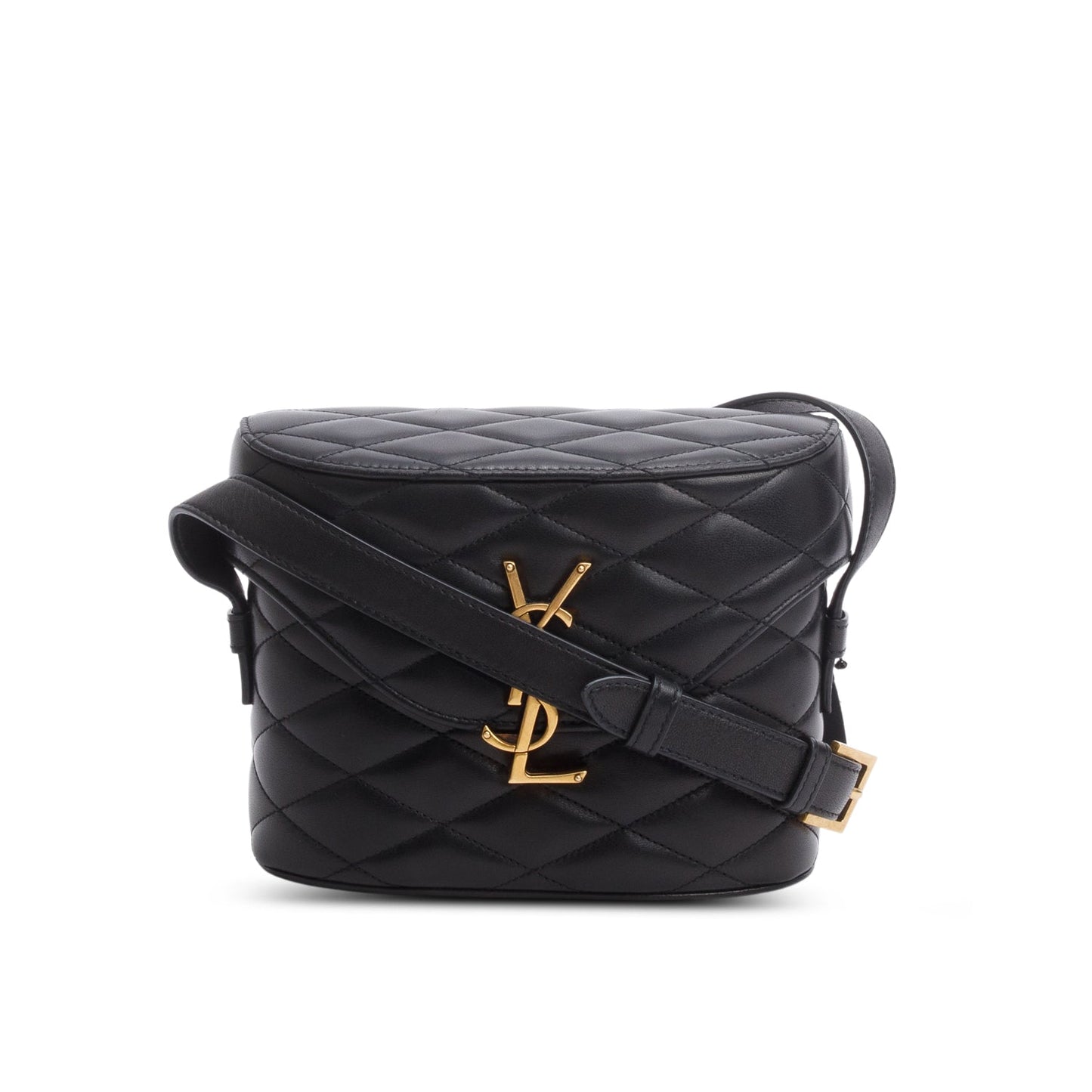 Saint Laurent 2025 Black Quilted Leather June Box Crossbody Bag