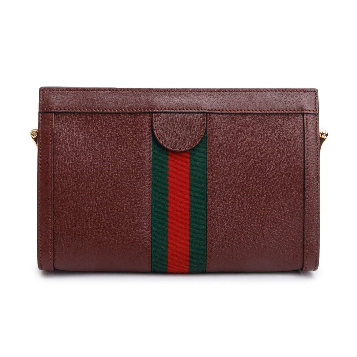 Gucci Burgundy Leather Web Ophidia Medium Chain Shoulder Bag