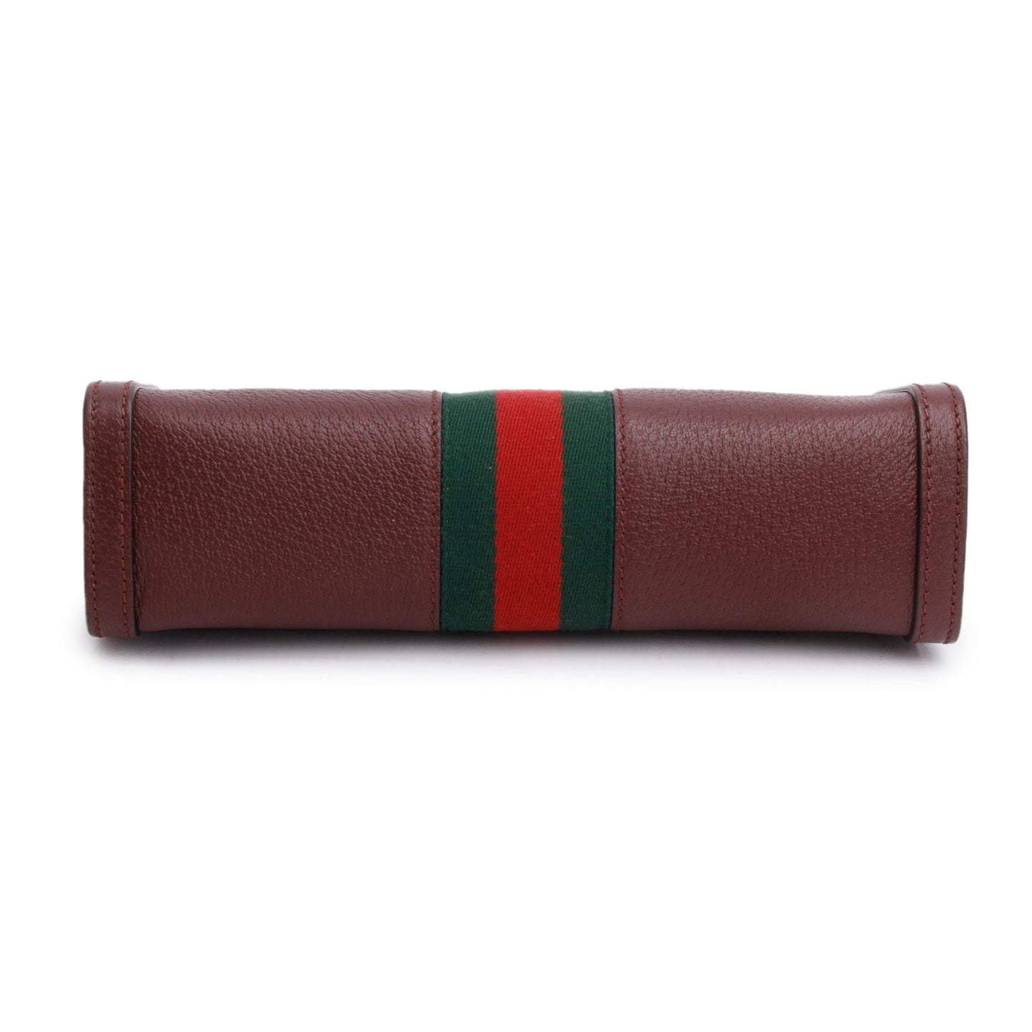 Gucci Burgundy Leather Web Ophidia Medium Chain Shoulder Bag
