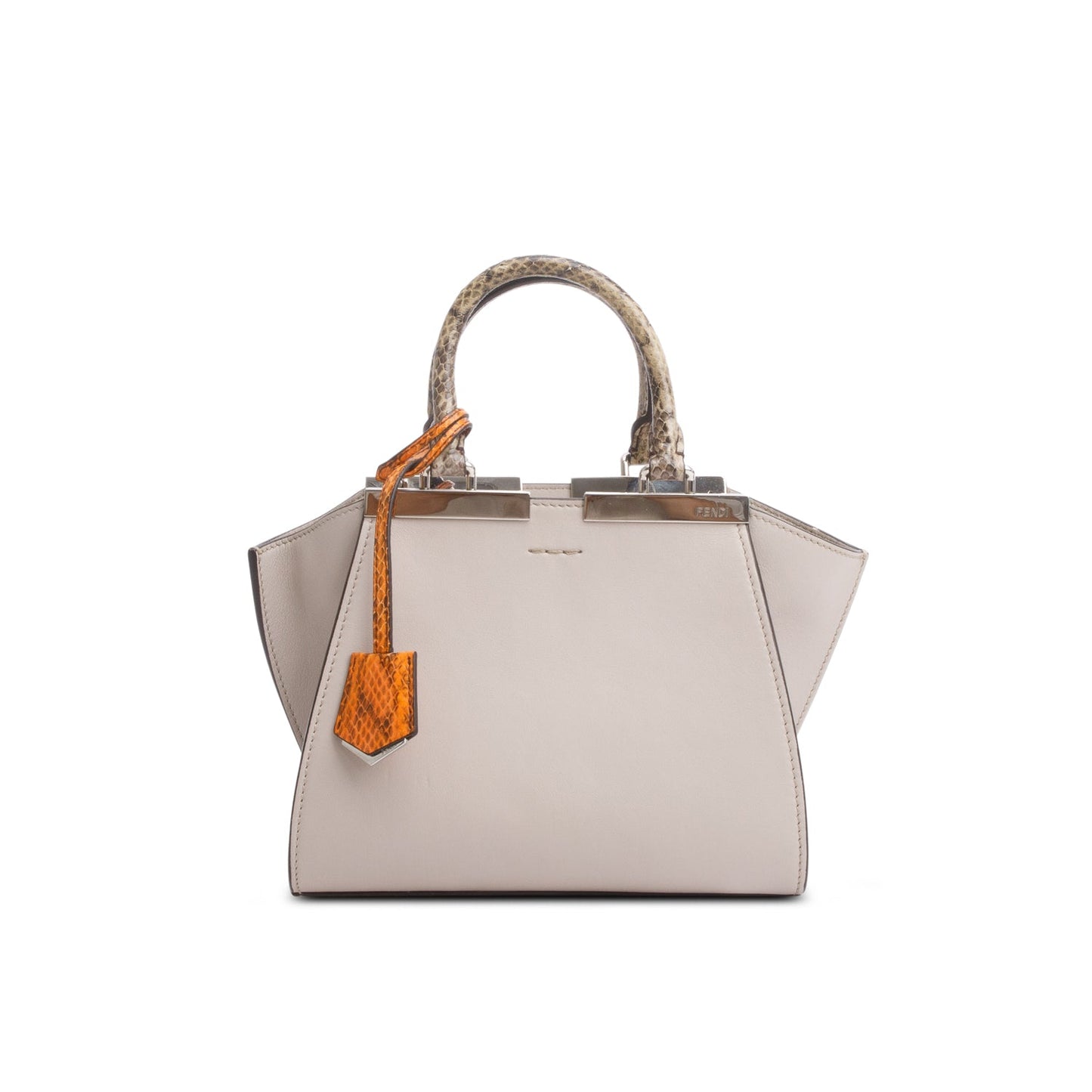 Fendi Grey Vitello Dolce Bi-Color Mini 3 Jours Tote