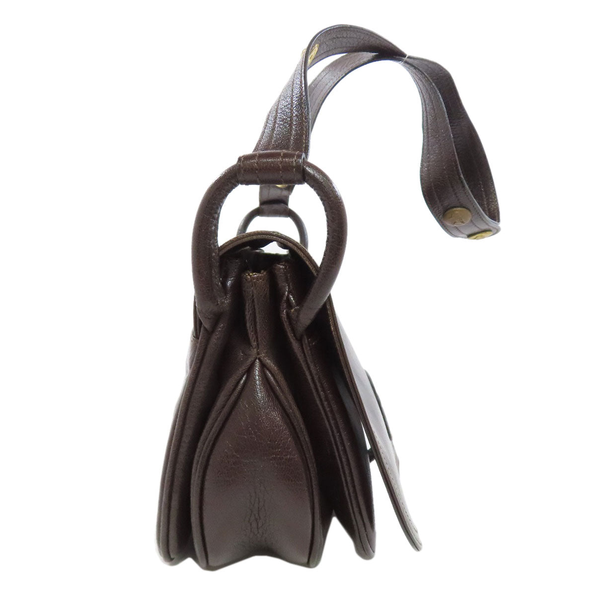 CELINE Shoulder Bag leather Brown Carriage Women