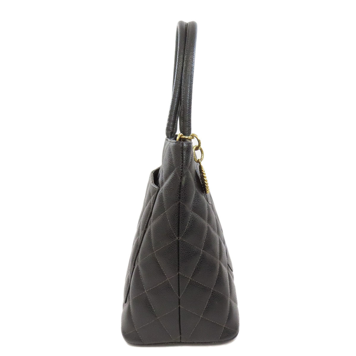 CHANEL Tote Bag Grained Calfskin Skin black Replica Tote Gold Metal