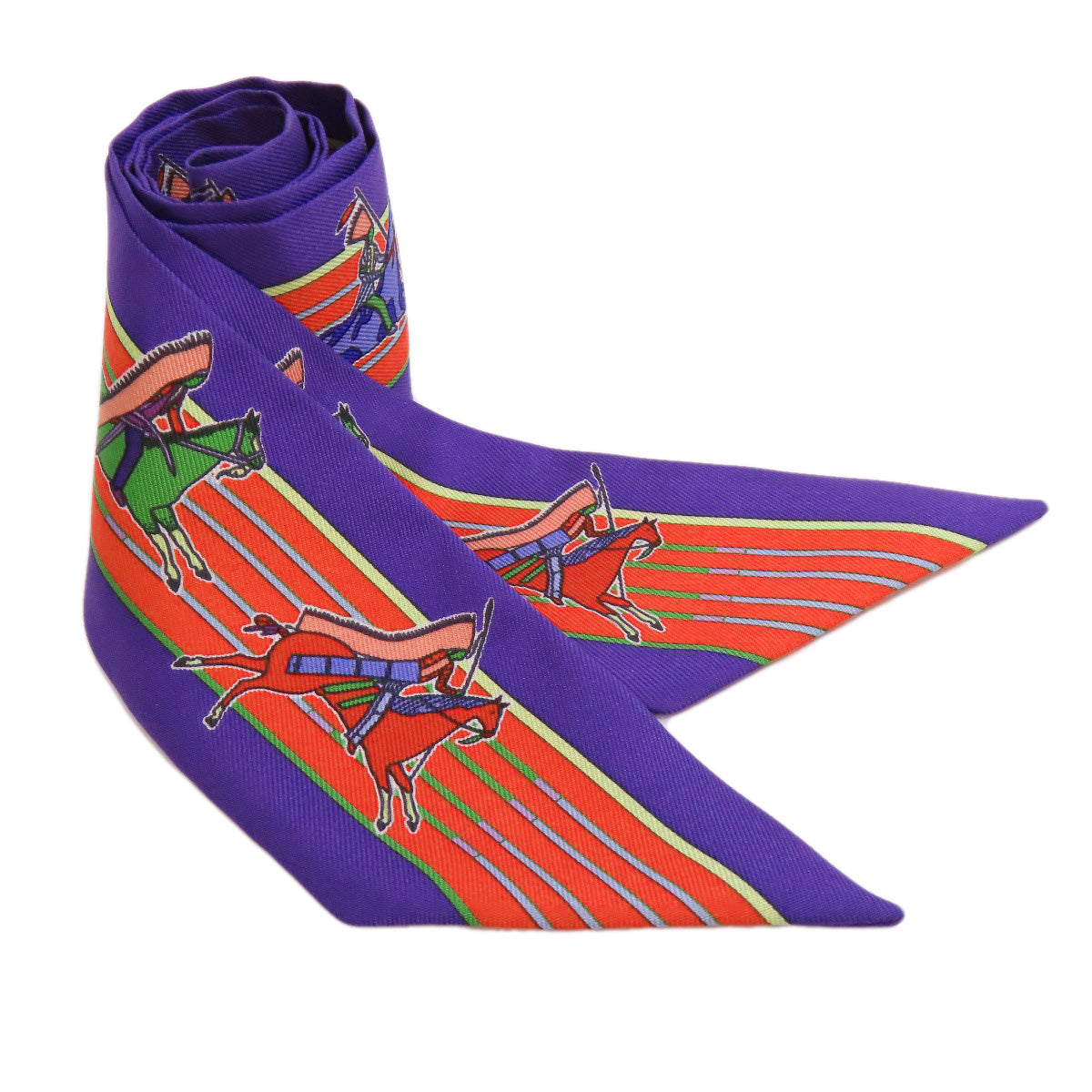 HERMES scarf silk purple Twilly Women