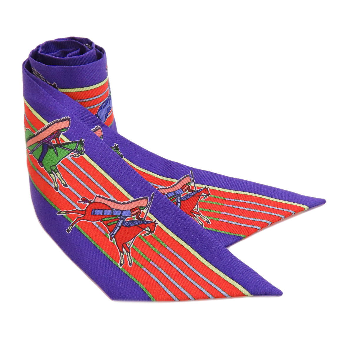 HERMES scarf silk purple Twilly Women