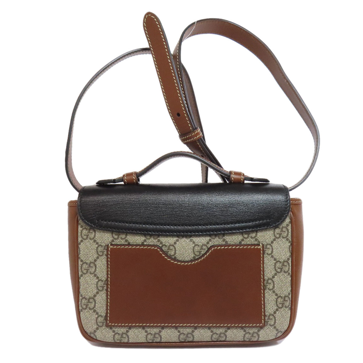 GUCCI Shoulder Bag 658487 PVC Brown GG Supreme 2WAY Women