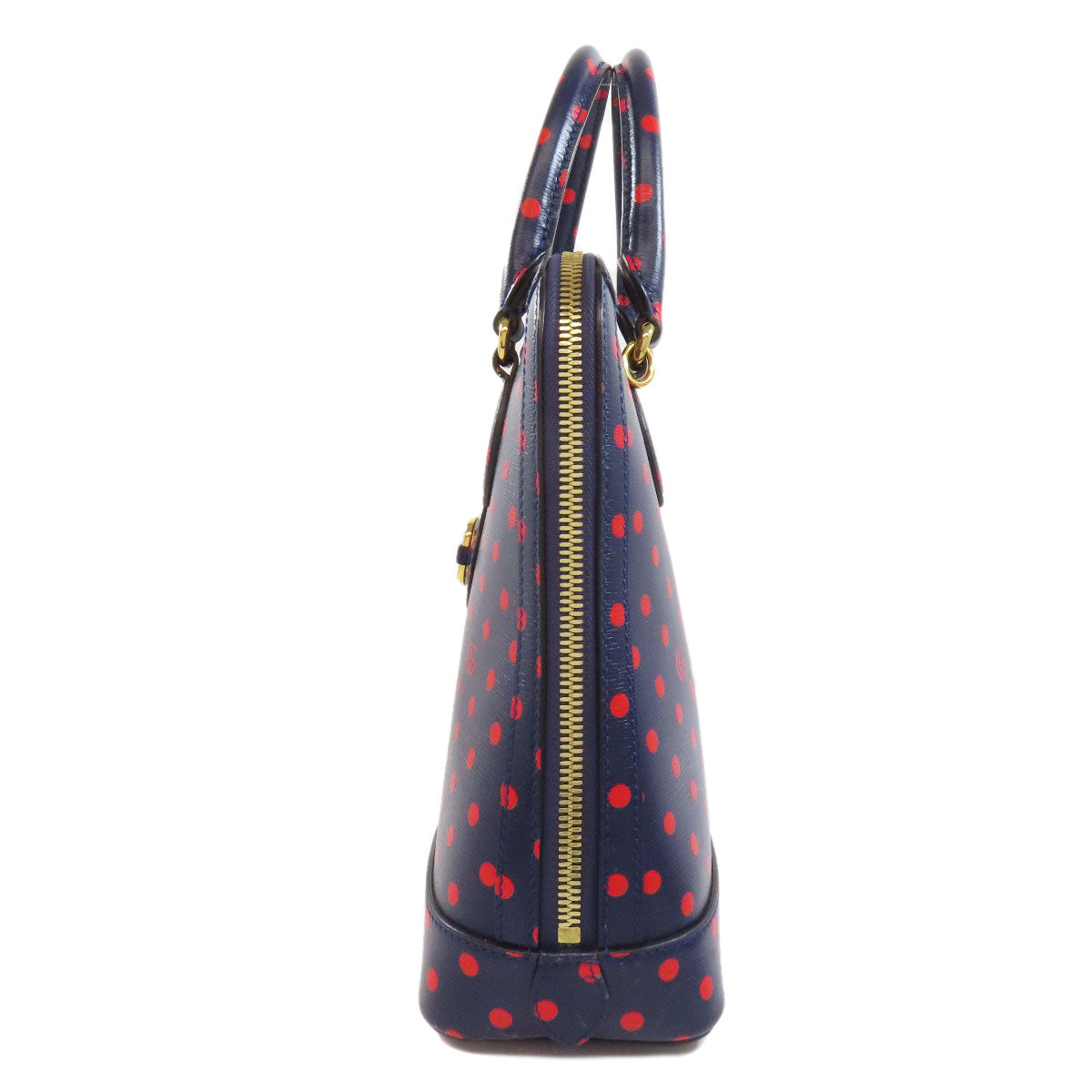 GUCCI Handbag 620850 leather Navy Horsebit Dot Pattern 2WAY Women