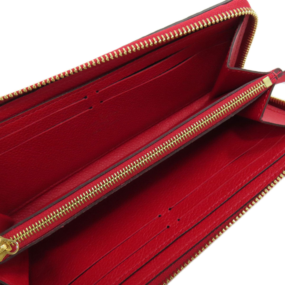 LOUIS VUITTON Long Wallet Purse M61701 Ann Platt Red Portefeuille Clemence Women