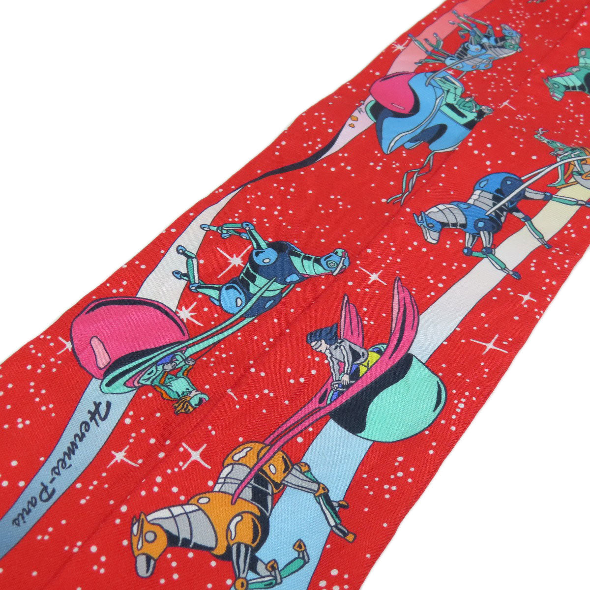 HERMES scarf silk Red Twilly Women