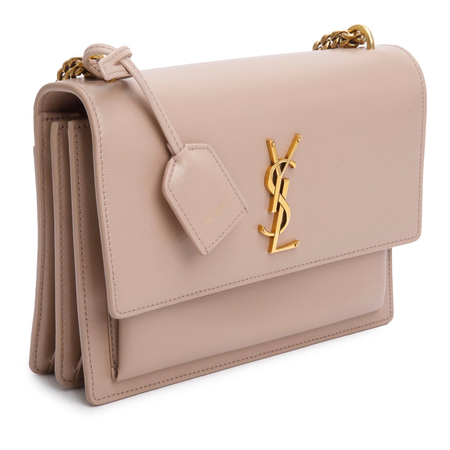 Saint Laurent 2023 Dark Beige Smooth Leather Medium Sunset Bag