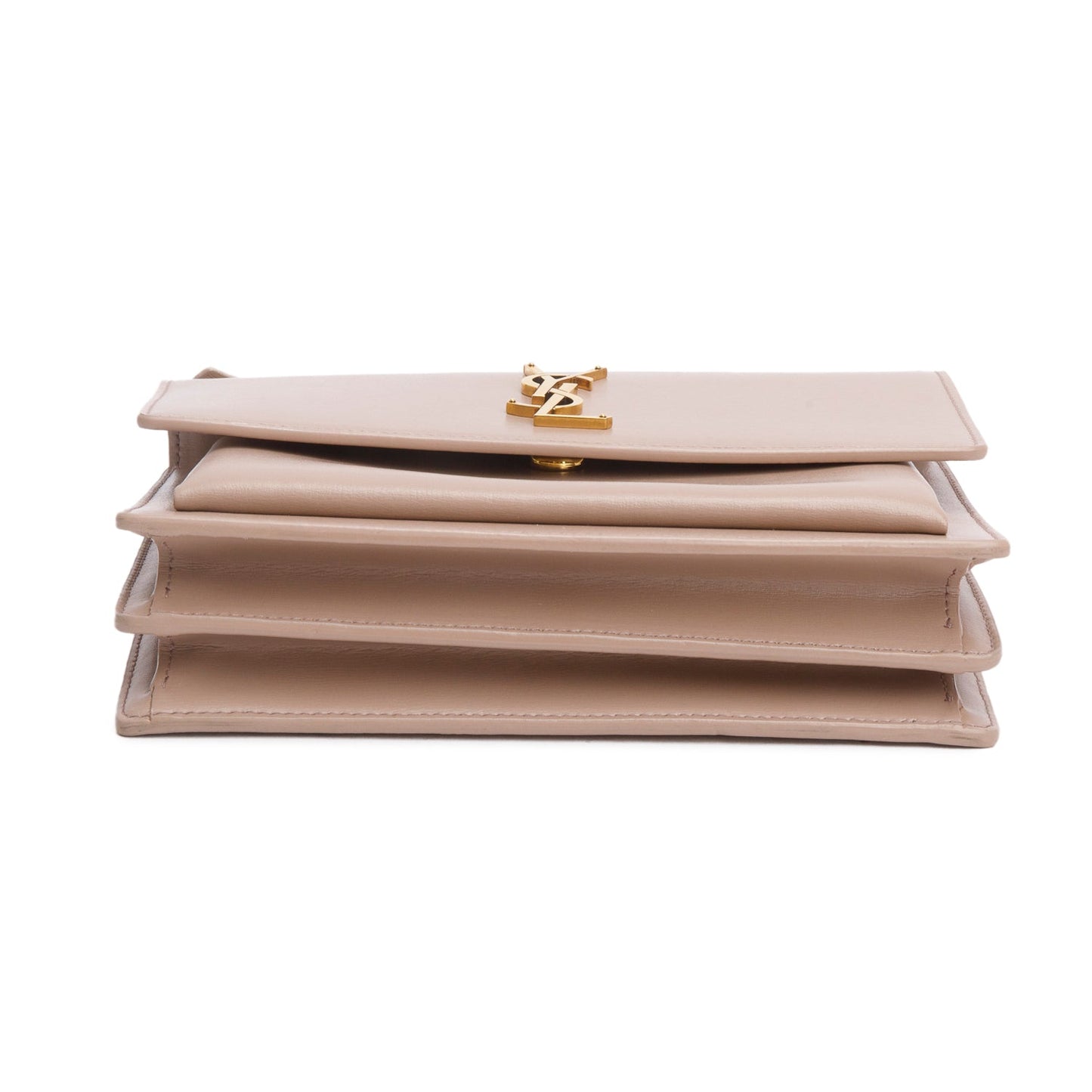 Saint Laurent 2023 Dark Beige Smooth Leather Medium Sunset Bag