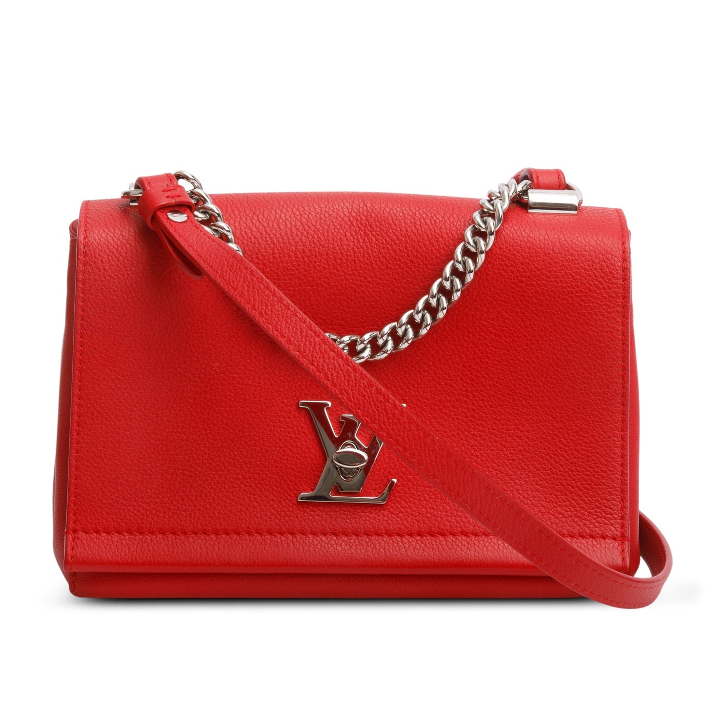 Louis Vuitton 2015 Red Calfskin Lock Me II Chain Bag BB