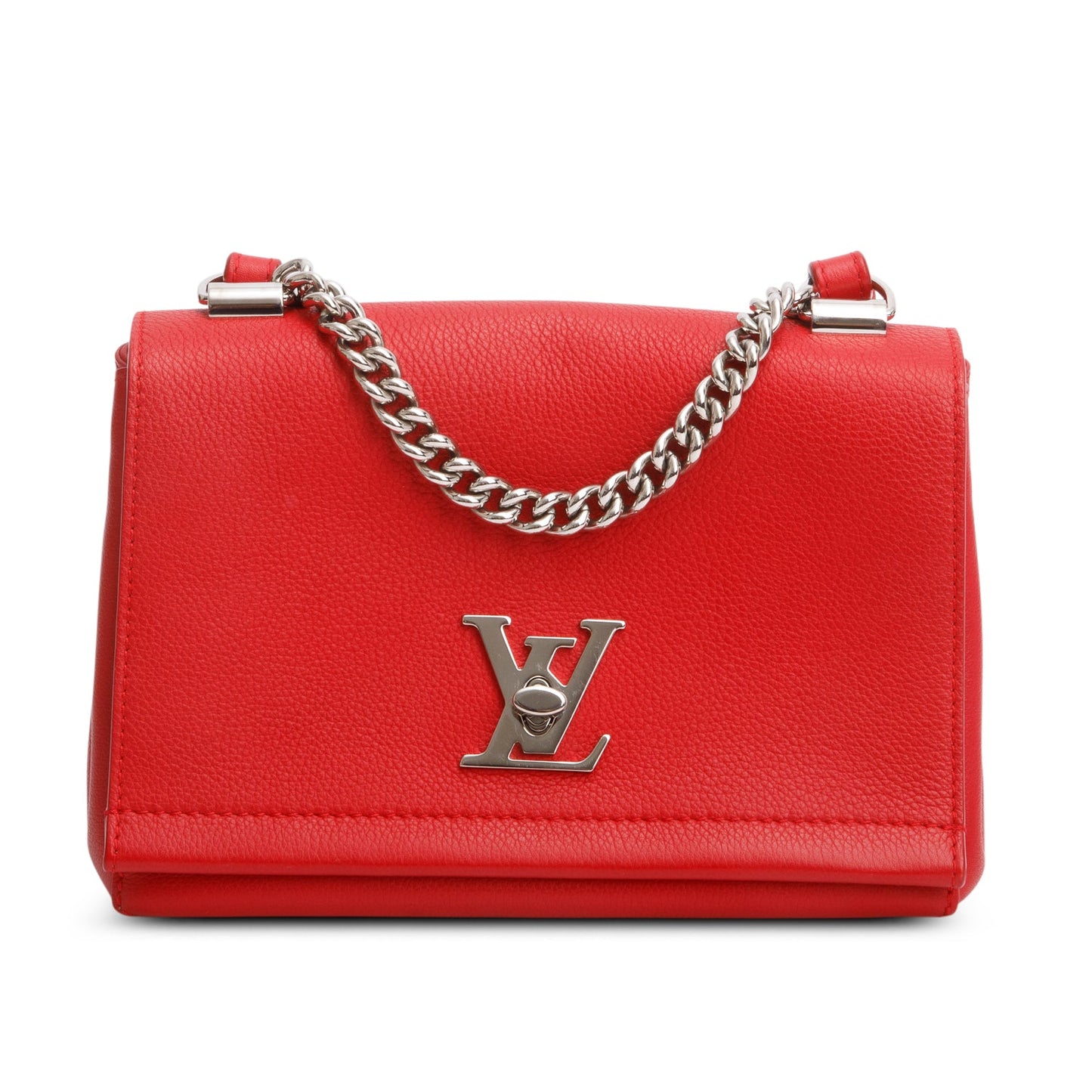 Louis Vuitton 2015 Red Calfskin Lock Me II Chain Bag BB