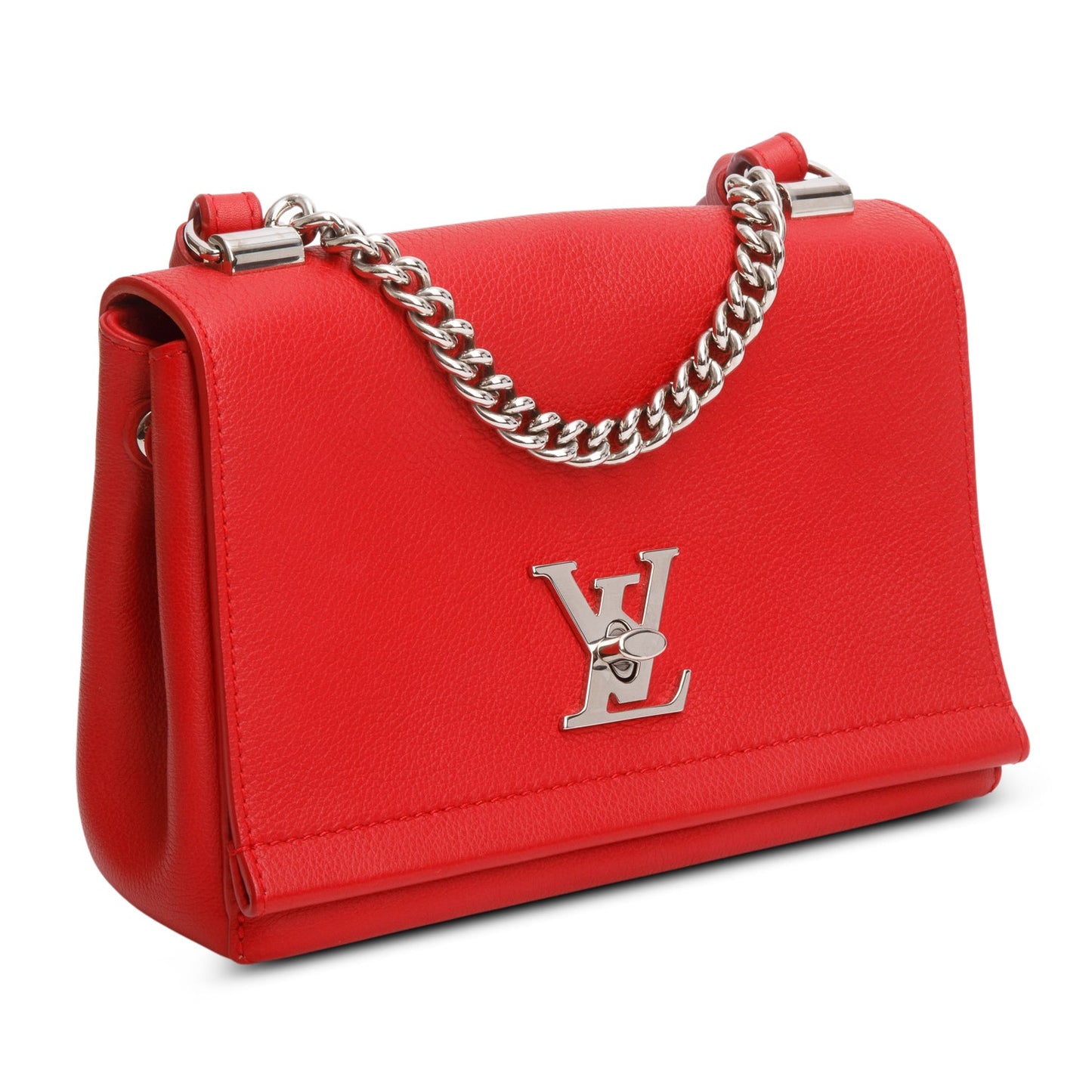 Louis Vuitton 2015 Red Calfskin Lock Me II Chain Bag BB