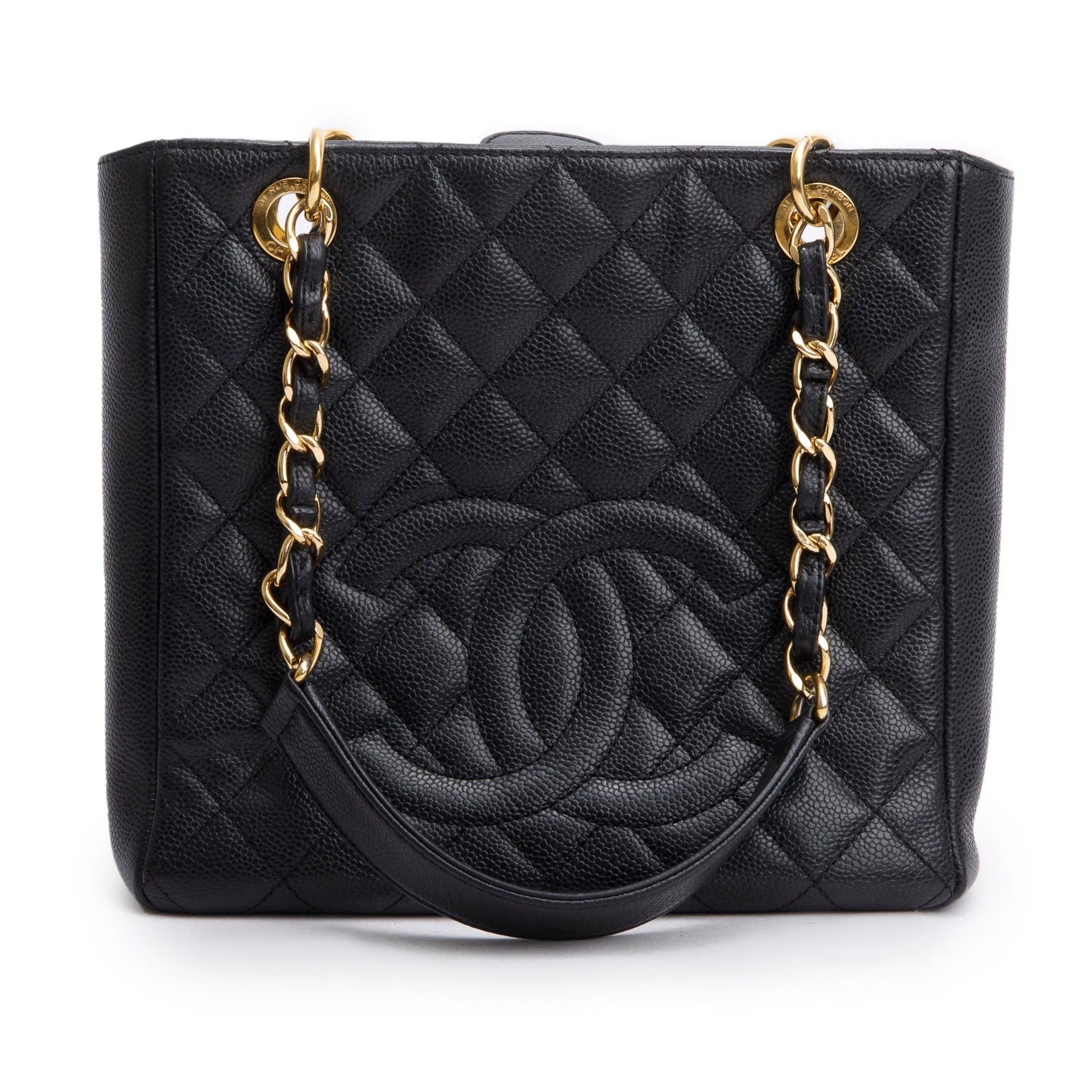 Chanel Black Caviar Quilted Petit Shopping Tote