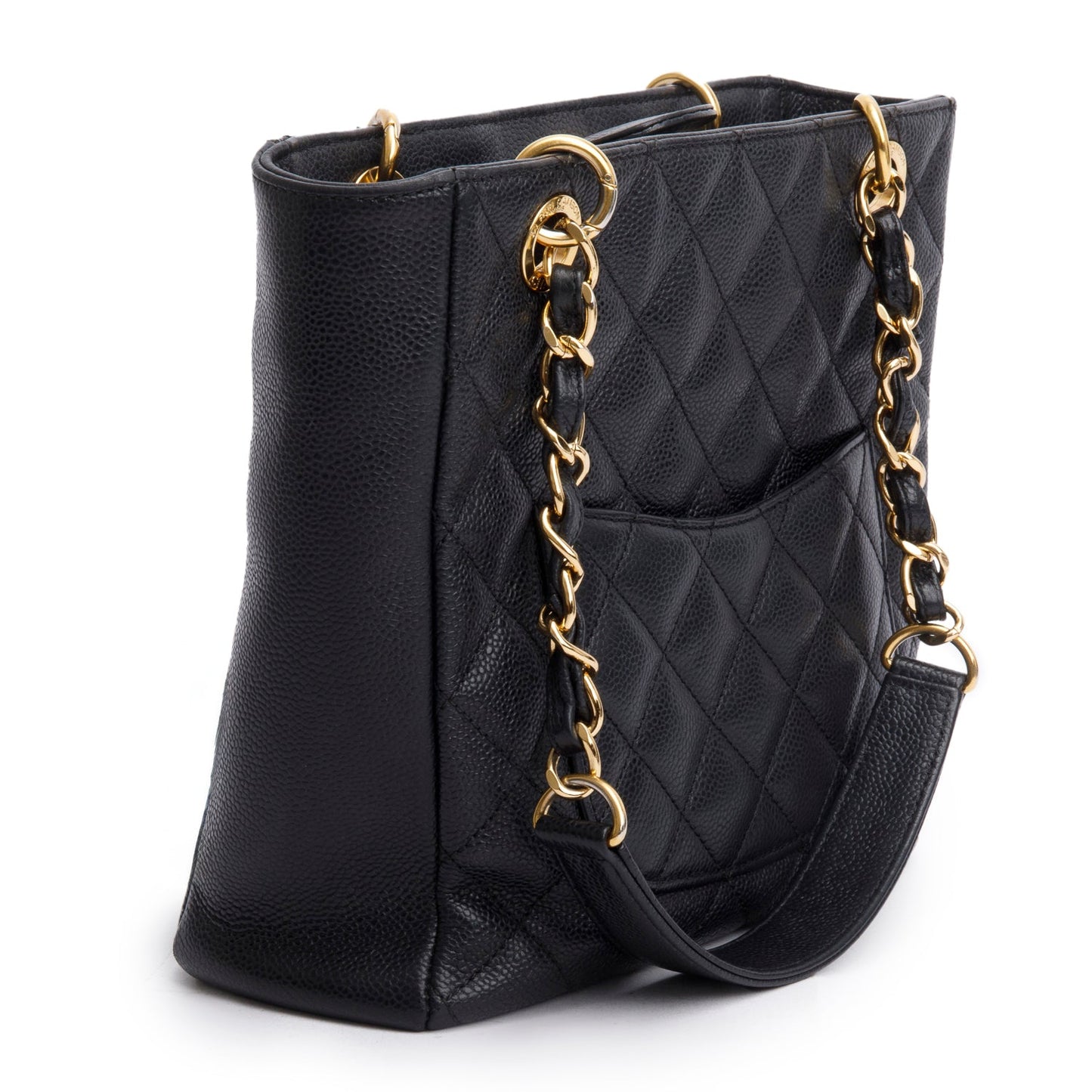Chanel Black Caviar Quilted Petit Shopping Tote