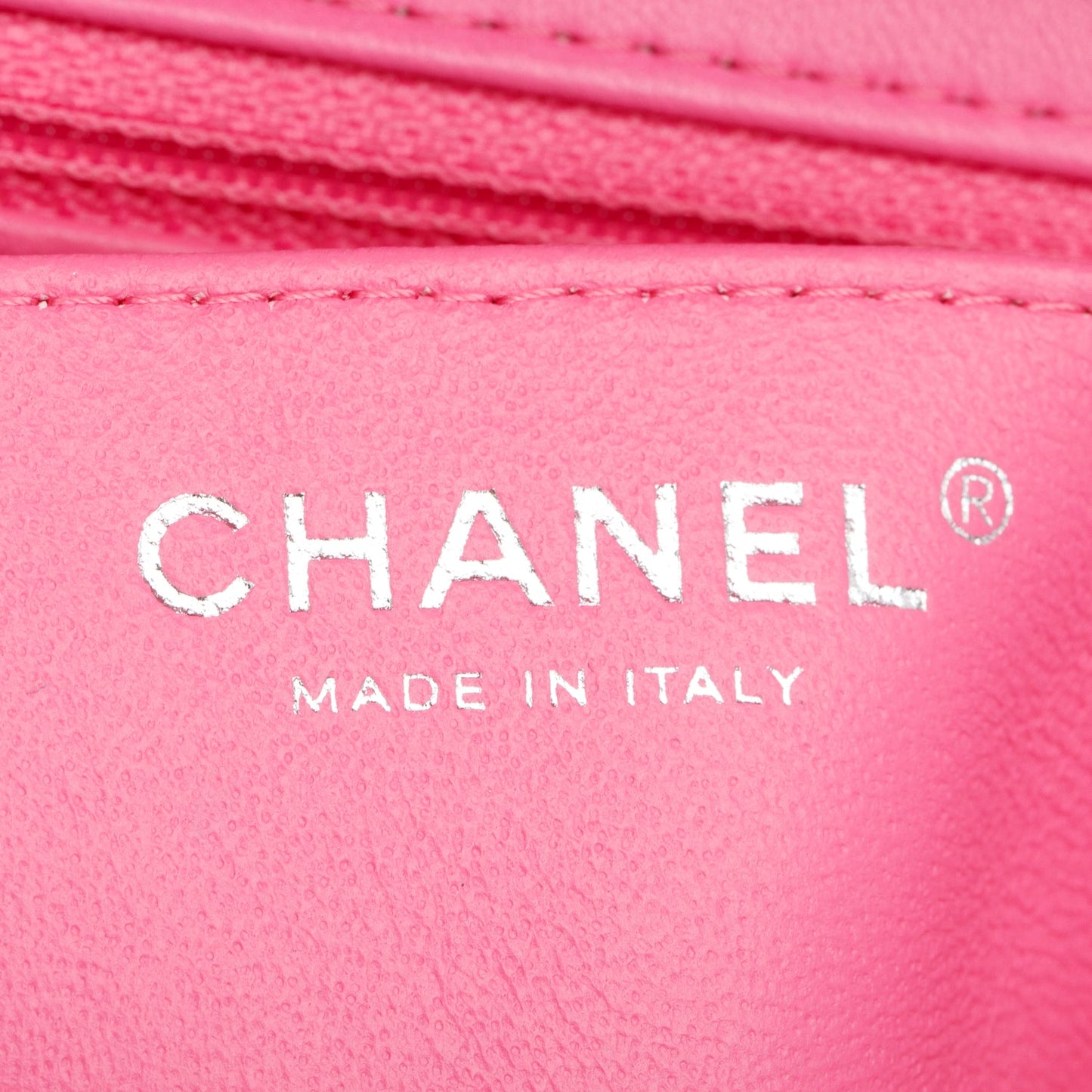 Chanel 2021 Pink Lambskin Quilted Mini Rectangular Flap Bag