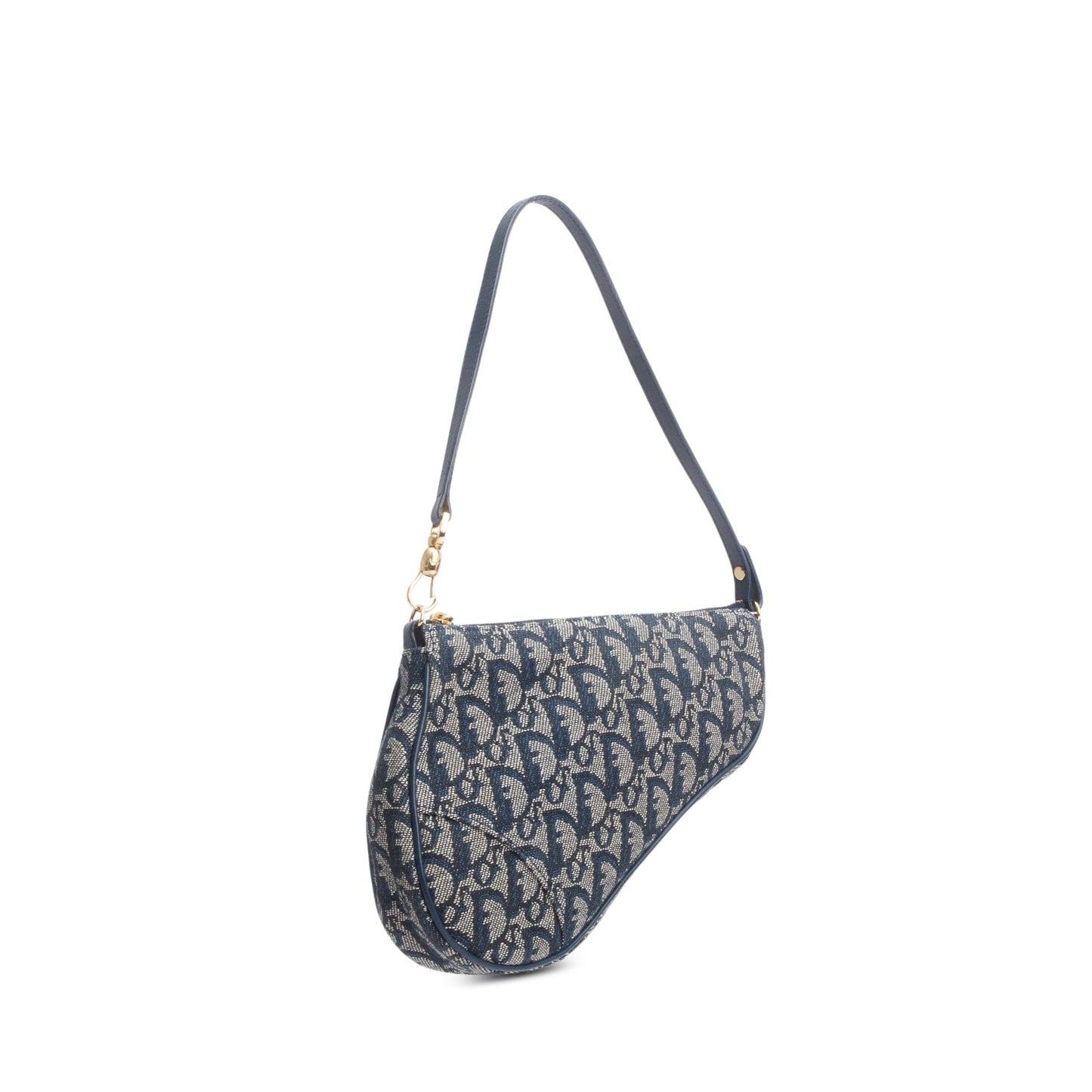 Christian Dior Navy Diorissimo Saddle Pochette