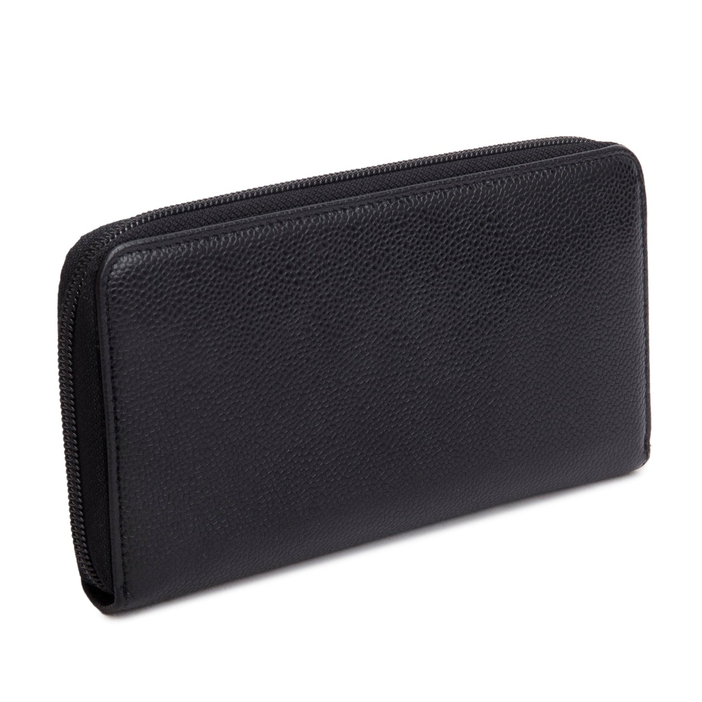 Chanel Black Caviar Timeless CC Zip Around Wallet