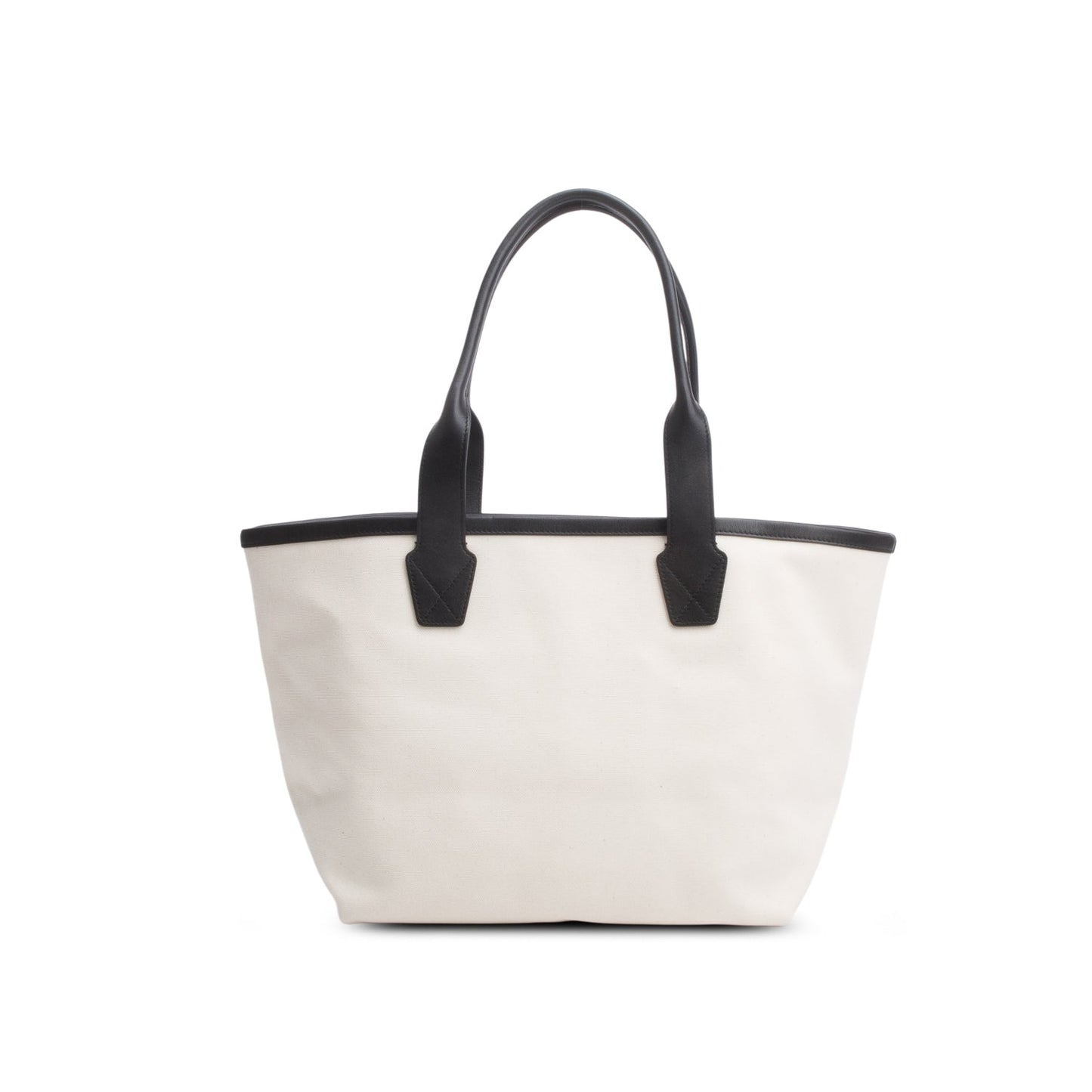 Balenciaga White Cotton Canvas Calfskin BB Logo Jumbo Small Tote
