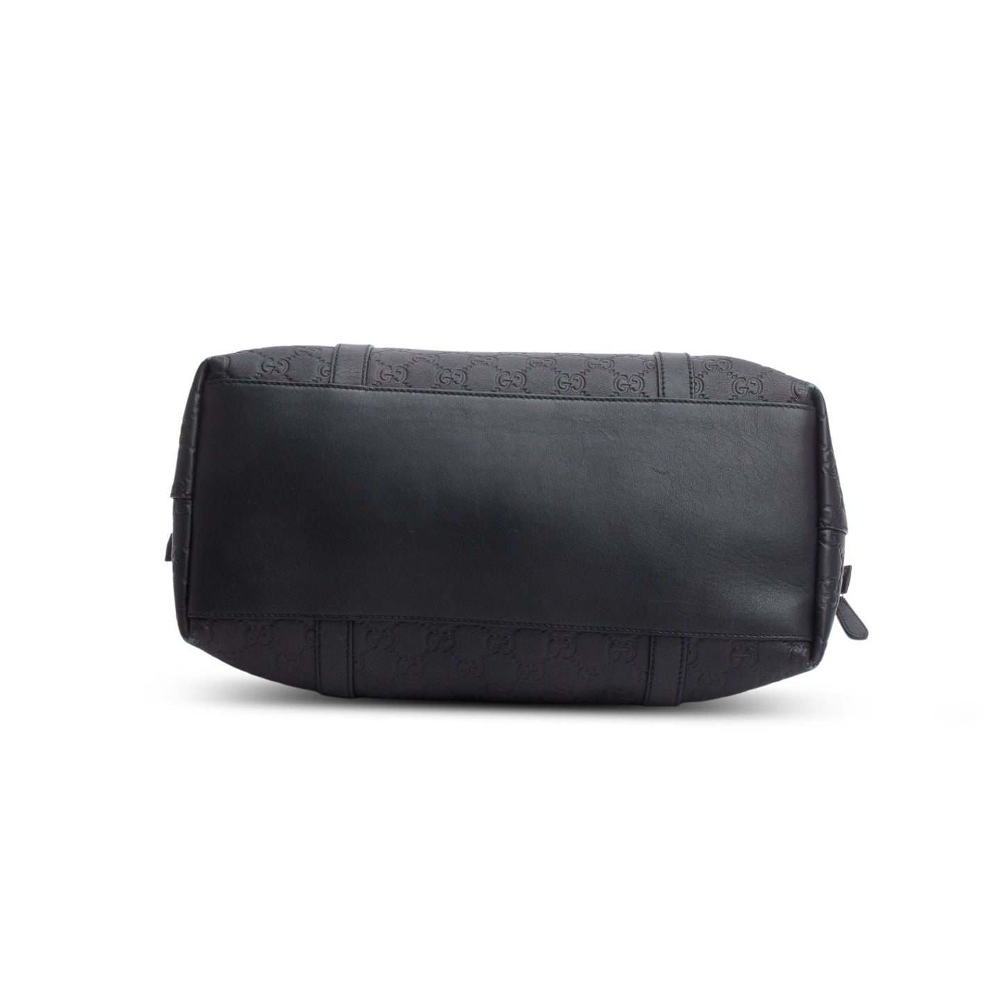 Gucci Black Guccissima Medium GG Charm Convertible Dome Satchel