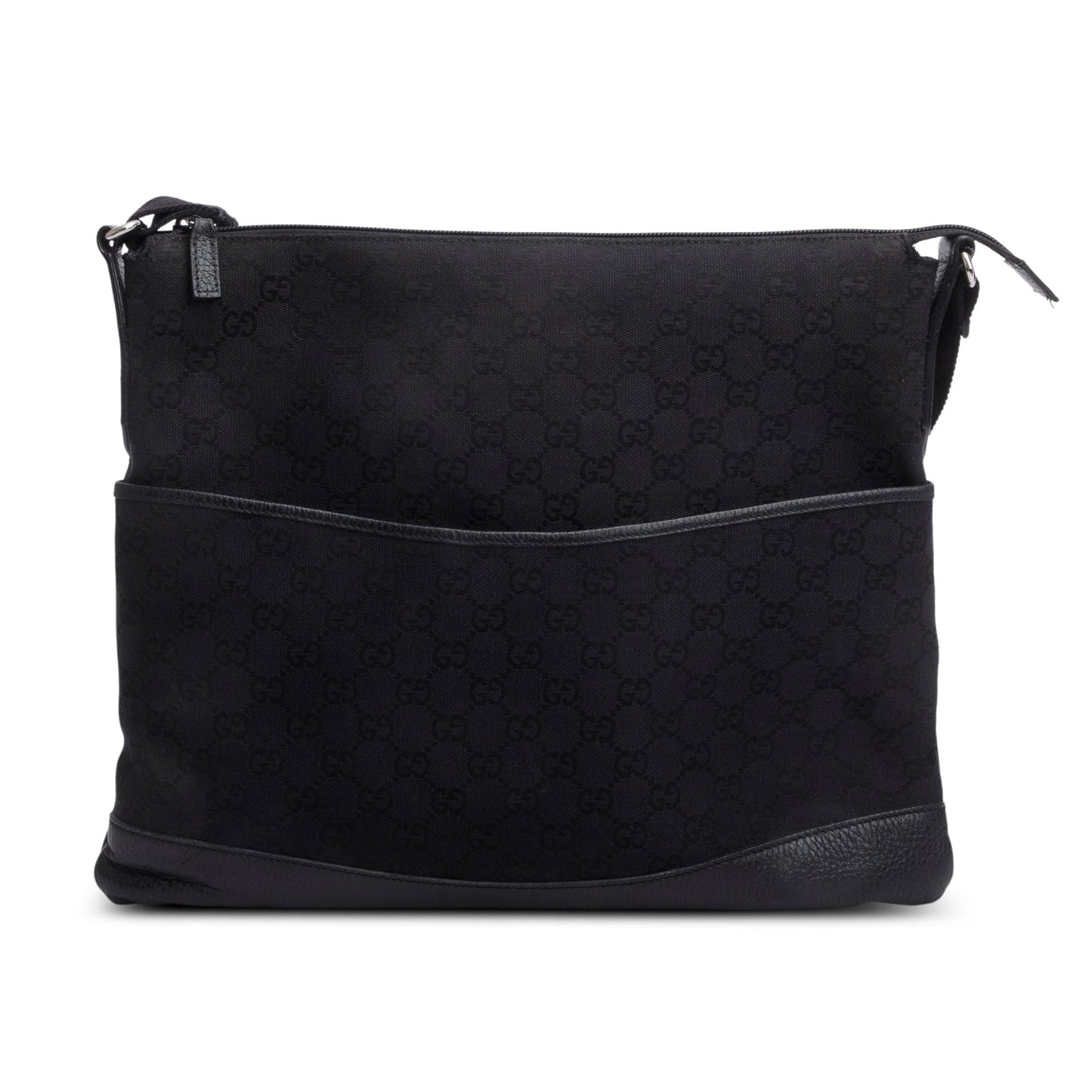 Gucci Black Monogram Canvas Messenger Bag