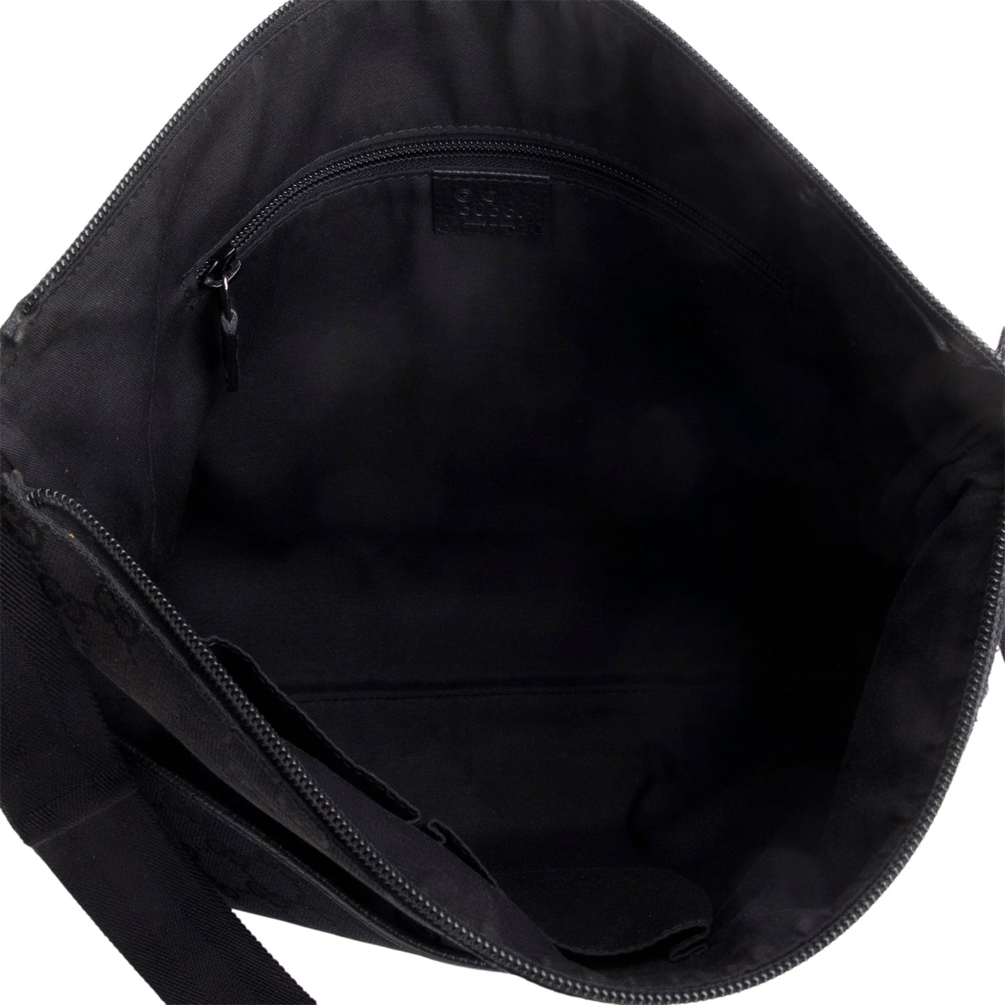 Gucci Black Monogram Canvas Messenger Bag