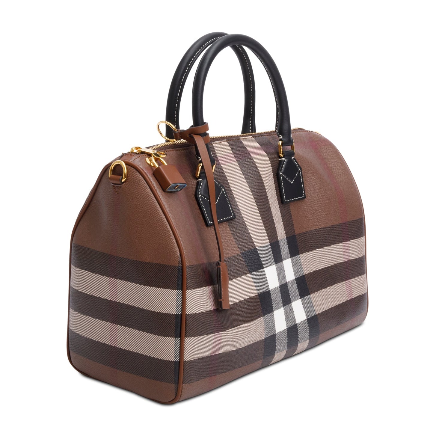 Burberry Brown Medium Check Bowling Bag