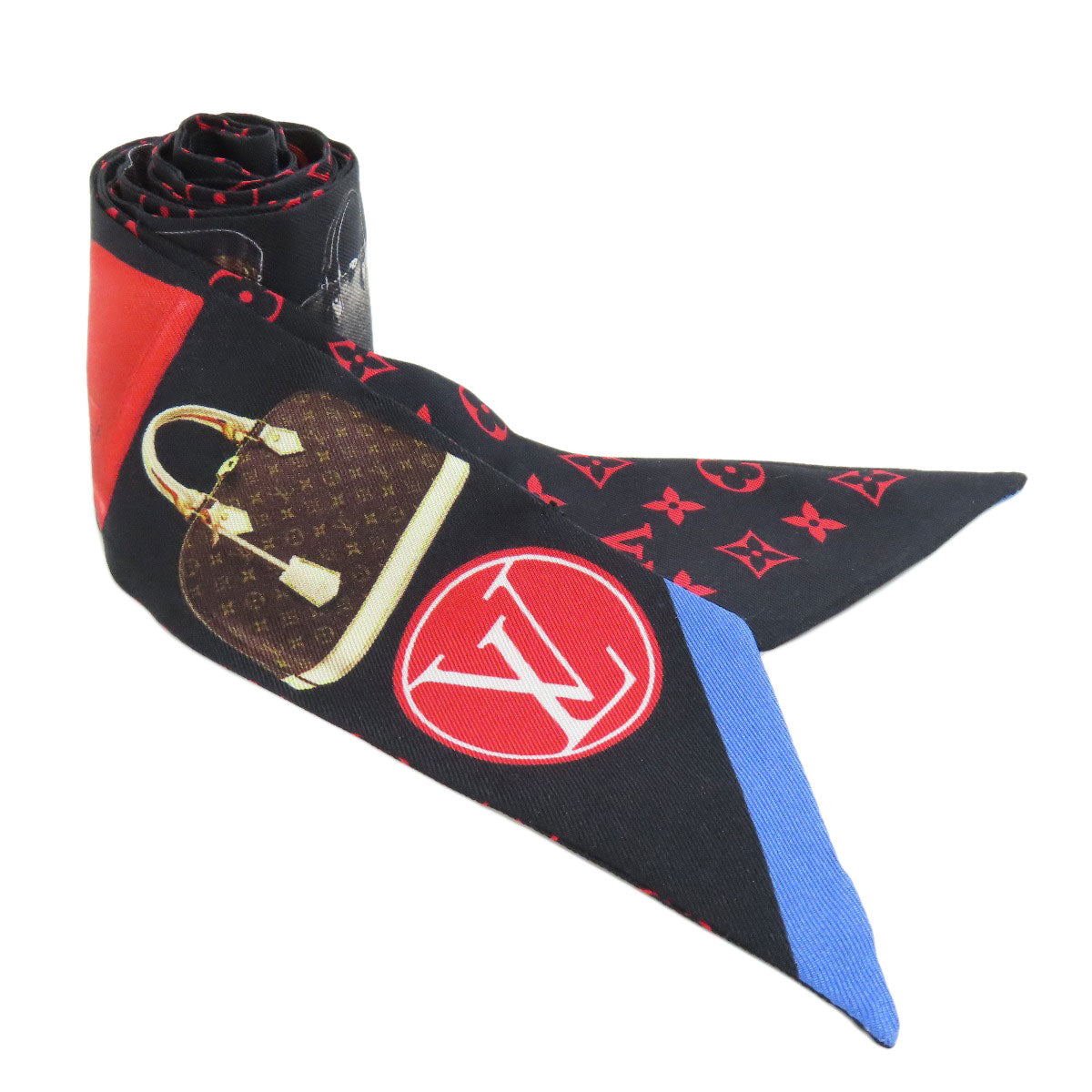 LOUIS VUITTON scarf silk black Bando Women