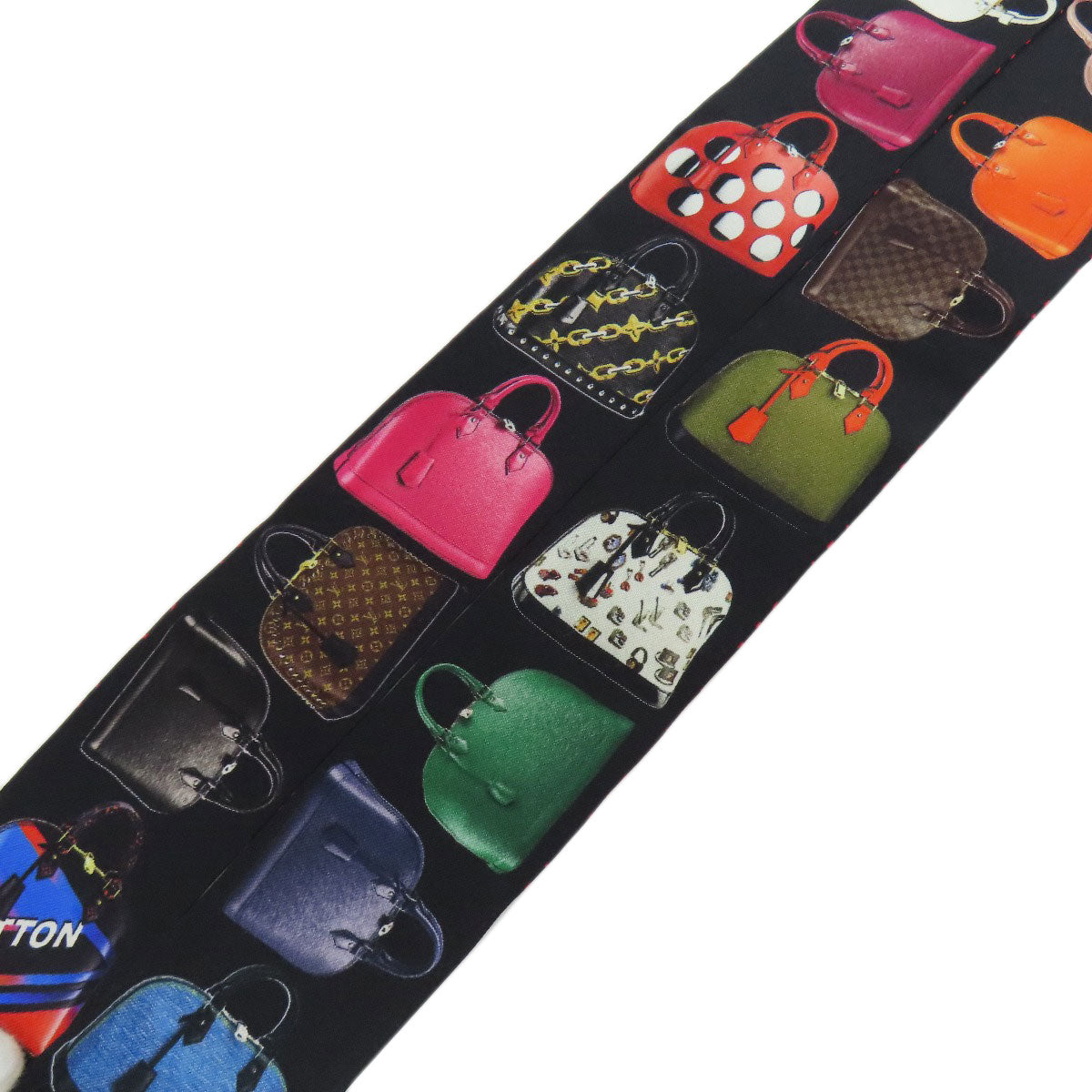LOUIS VUITTON scarf silk black Bando Women
