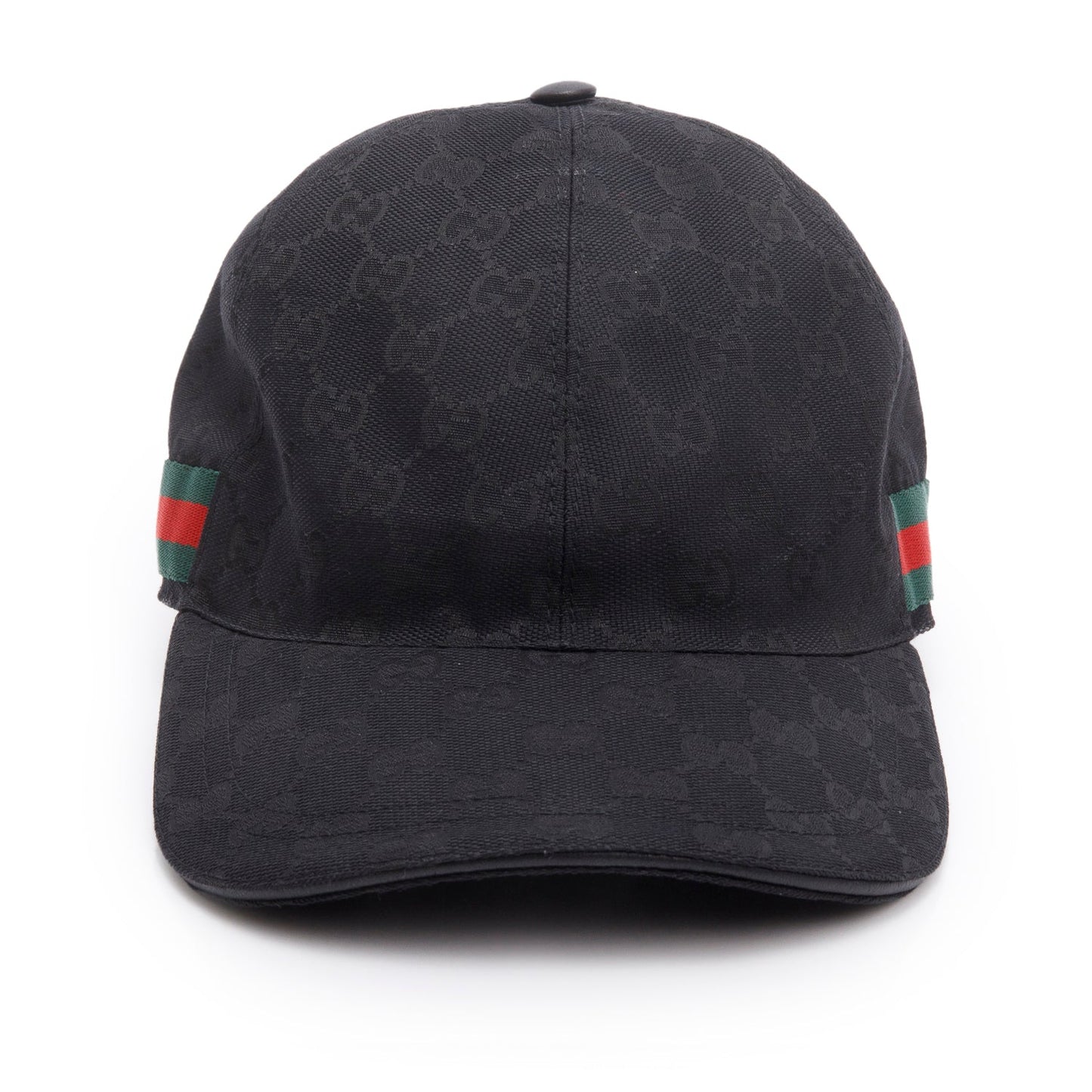 Gucci Black Monogram Web Baseball Hat, Size S 57 cm