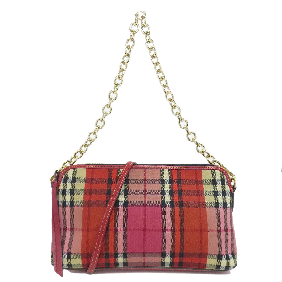 BURBERRY Shoulder Bag canvas Red Check Pattern
