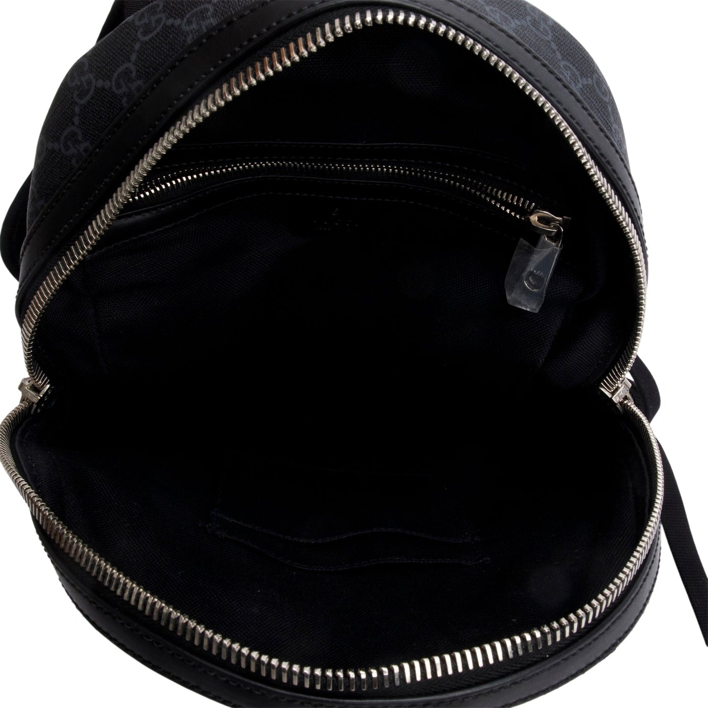 Gucci Black GG Supreme Monogram Calfskin Web Small Ophidia Day Backpack