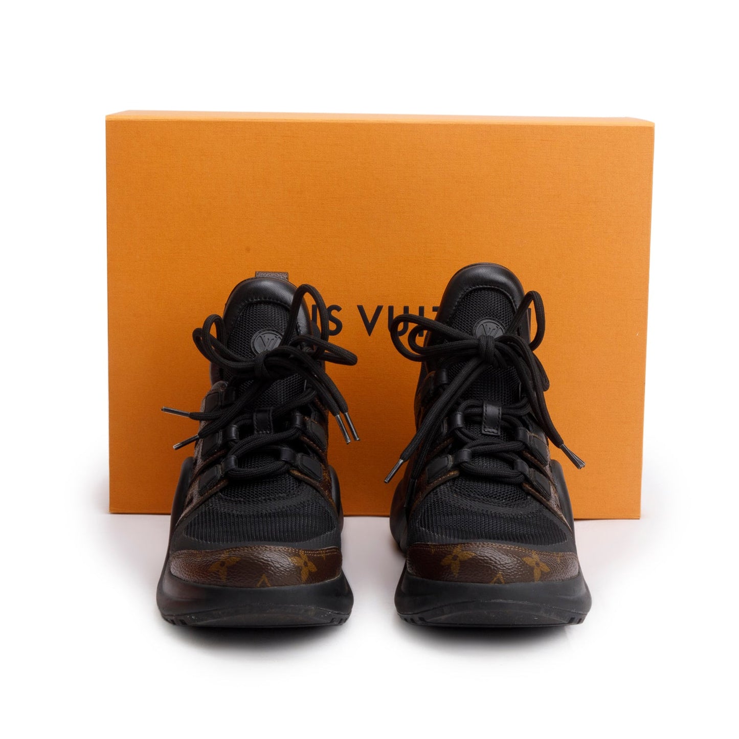 Louis Vuitton Monogram Trim Black LV Archlight Sneakers, Size 39