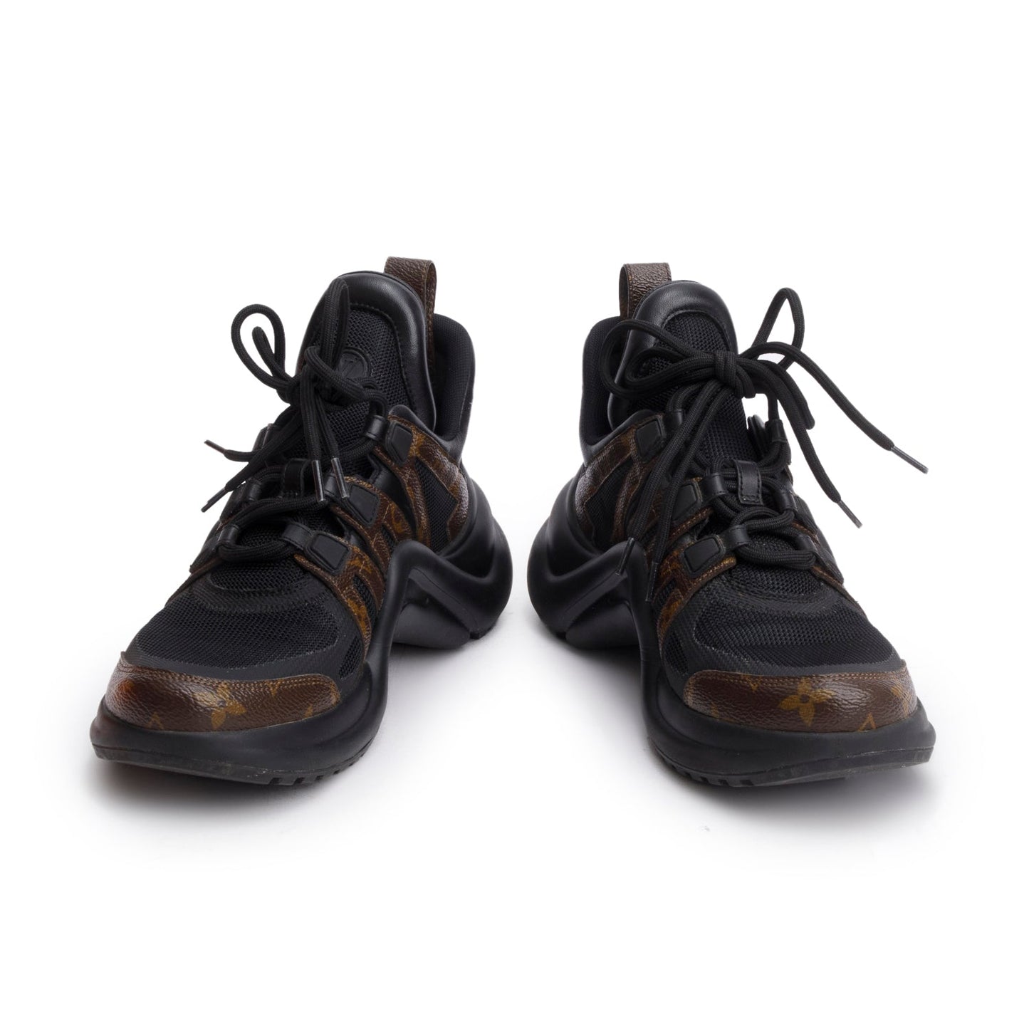 Louis Vuitton Monogram Trim Black LV Archlight Sneakers, Size 39