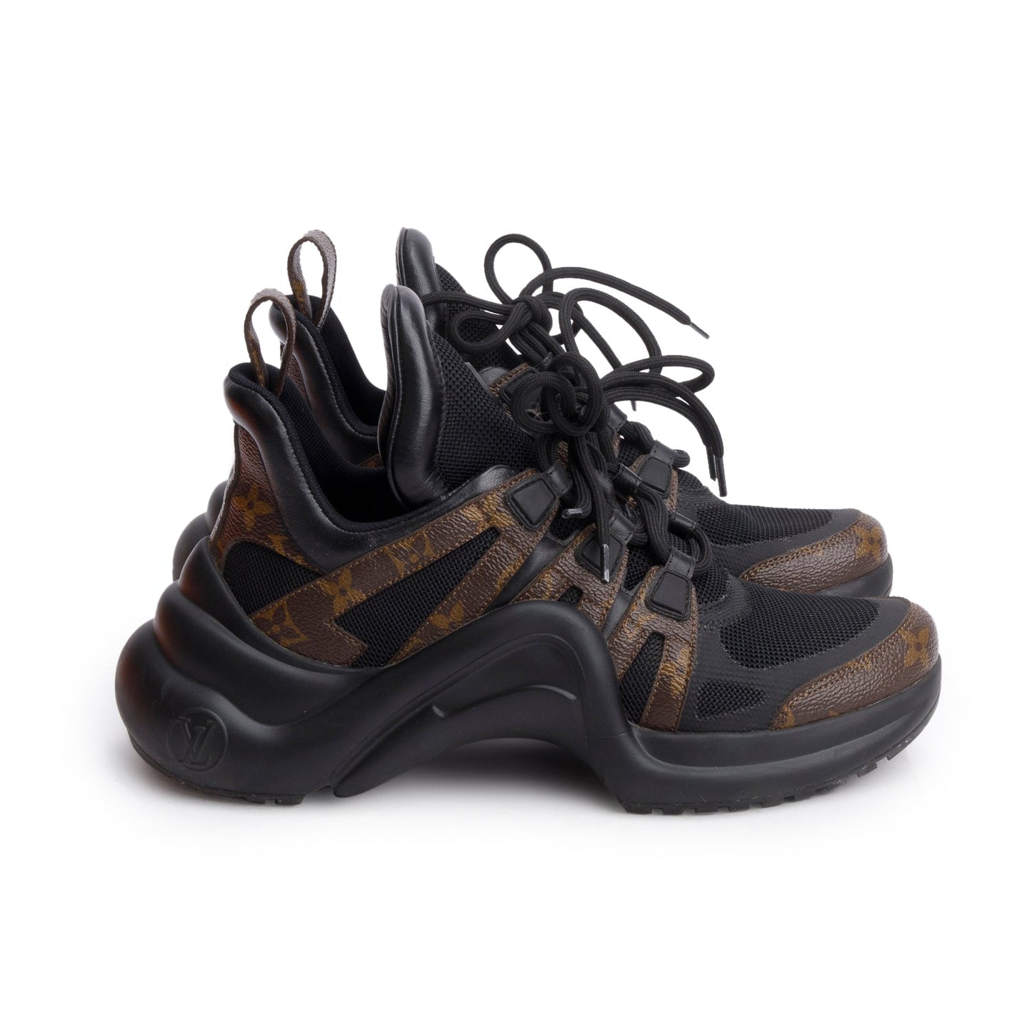 Louis Vuitton Monogram Trim Black LV Archlight Sneakers, Size 39