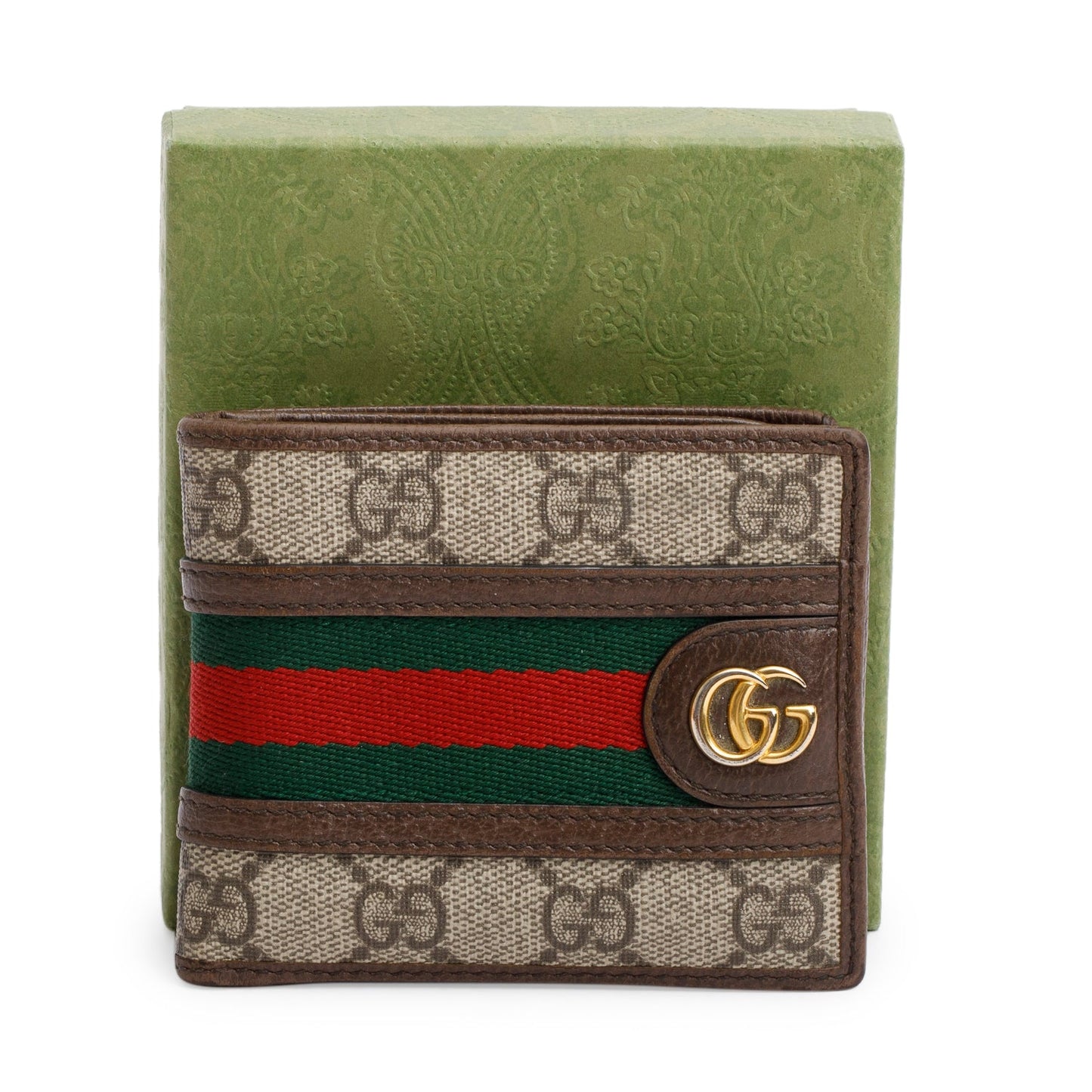 Gucci Beige GG Supreme Web Ophidia Bifold Wallet